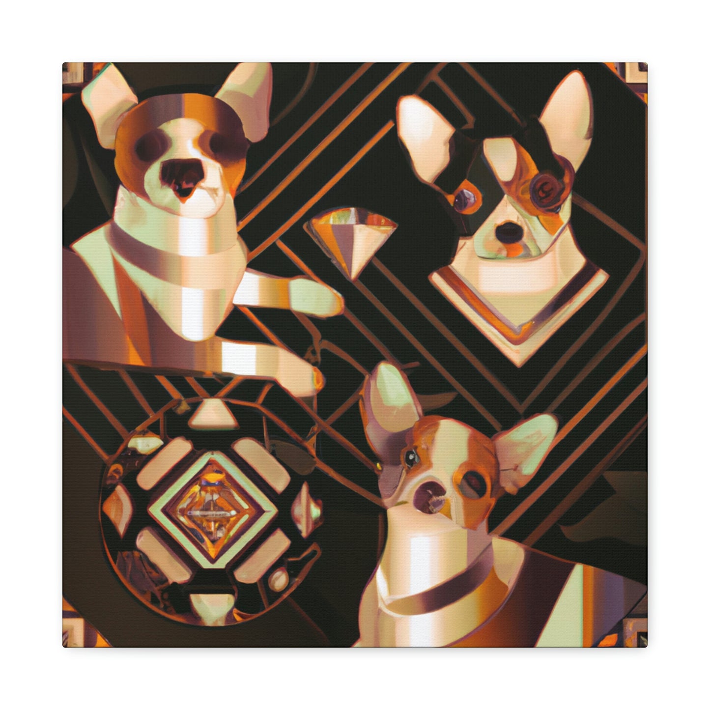 "Chihuahua's Deco Dance" - Canvas