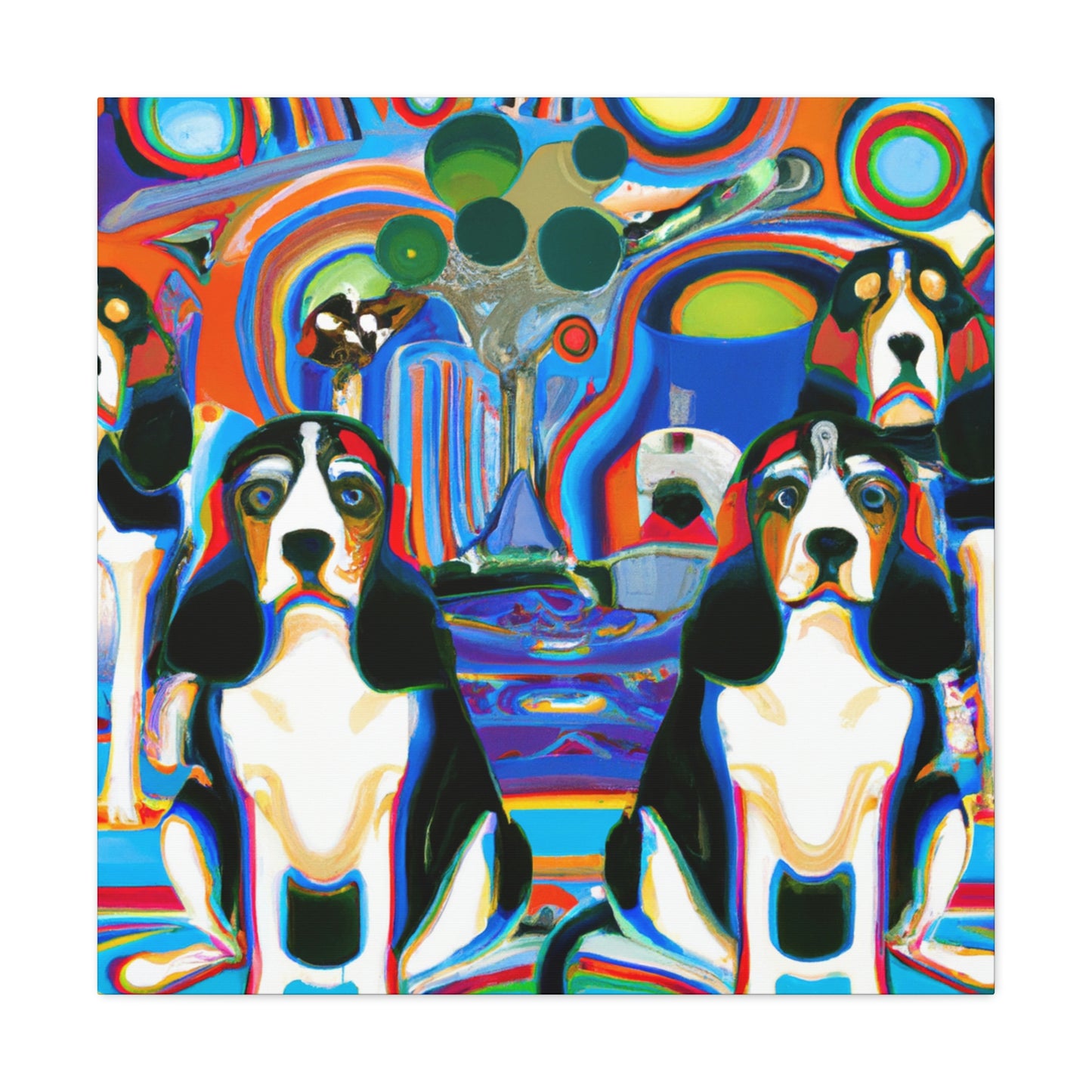 "Beagle in Art Deco" - Canvas