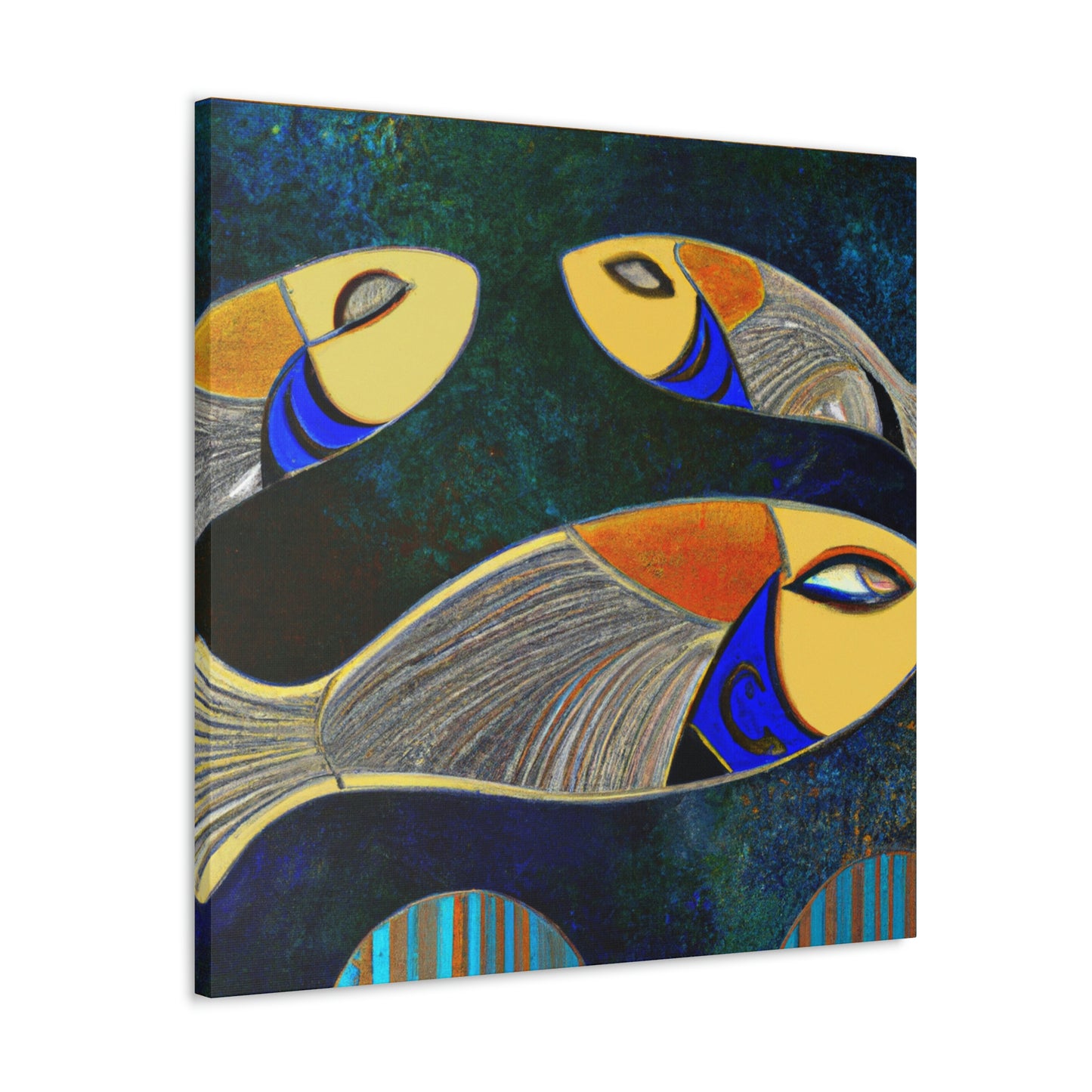 "Dancing Killifish Splendor" - Canvas