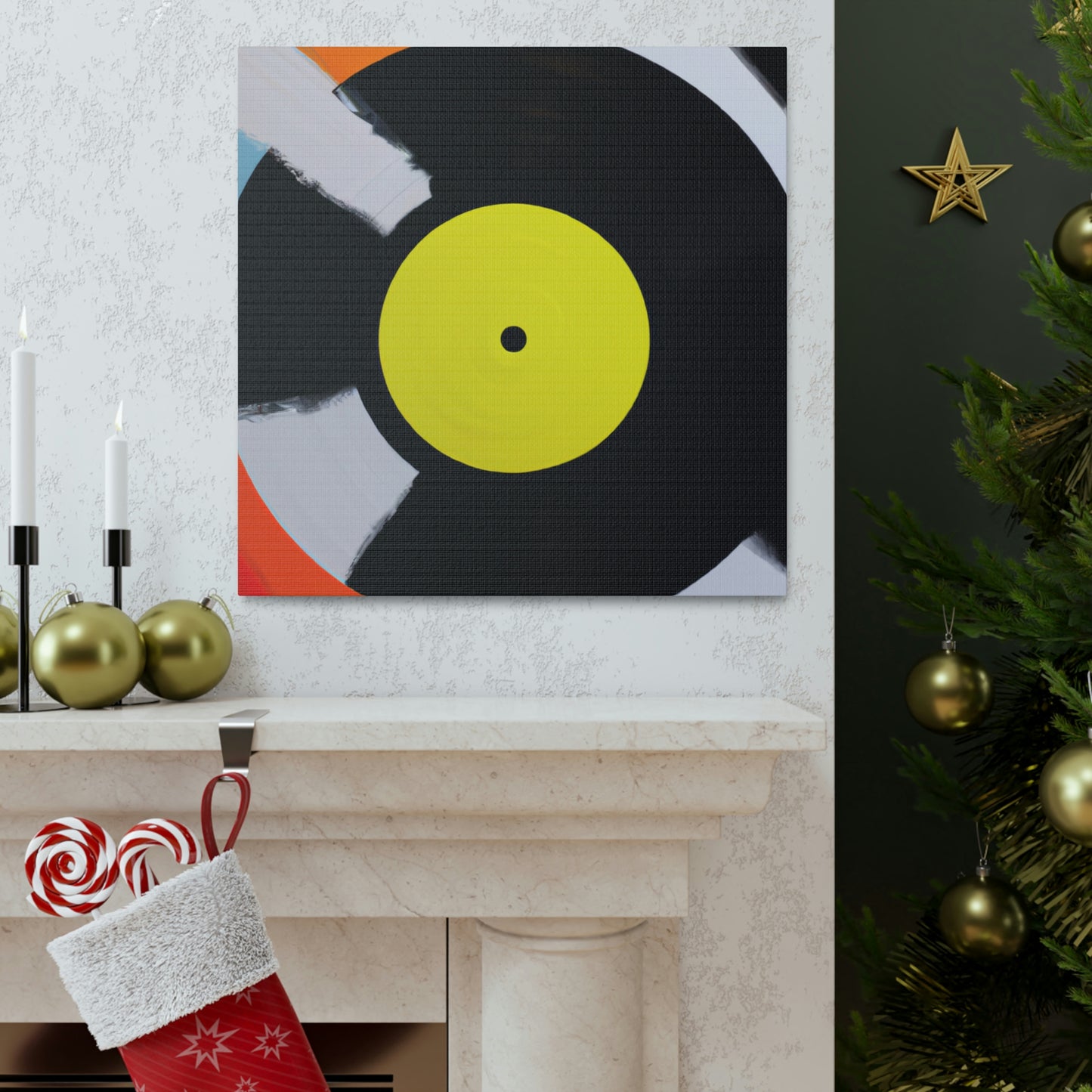 Vinyl Record Elegance - Canvas