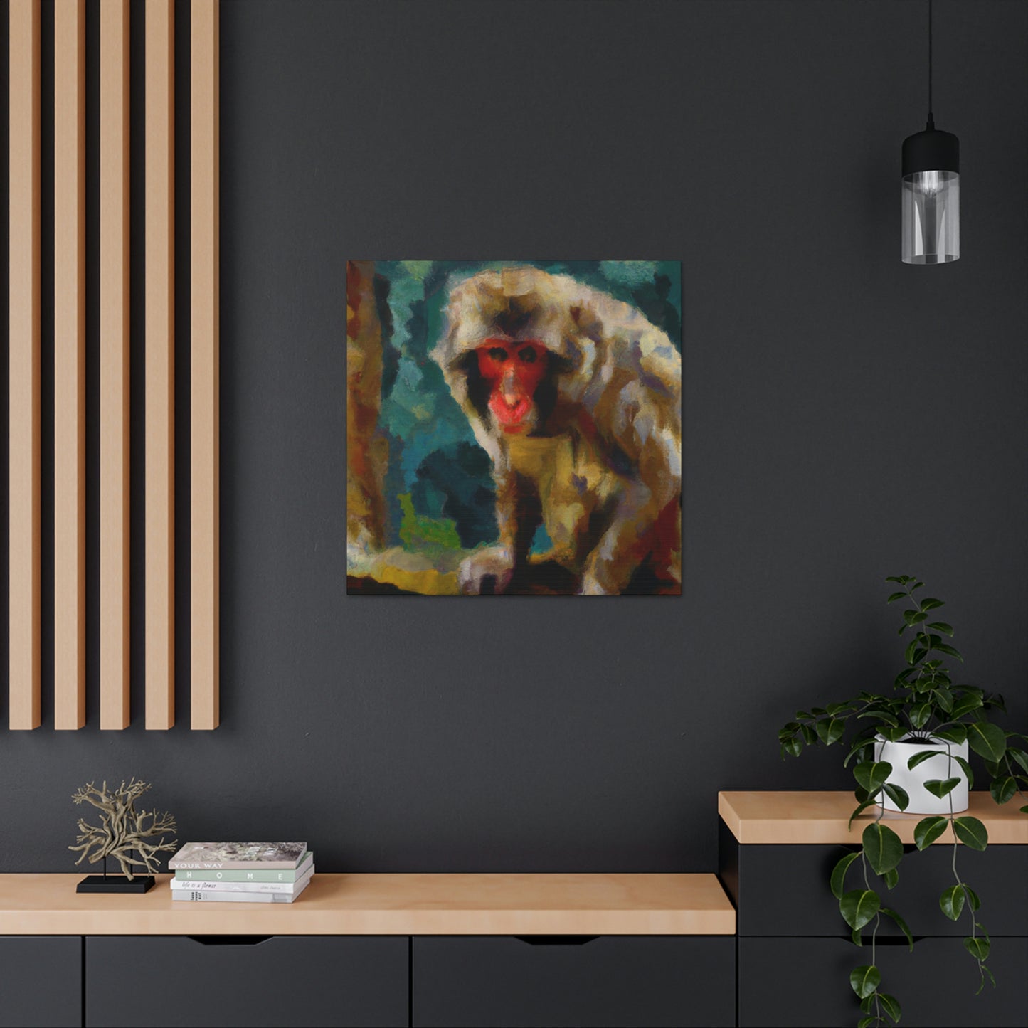 "Macaque in Contemplation" - Canvas