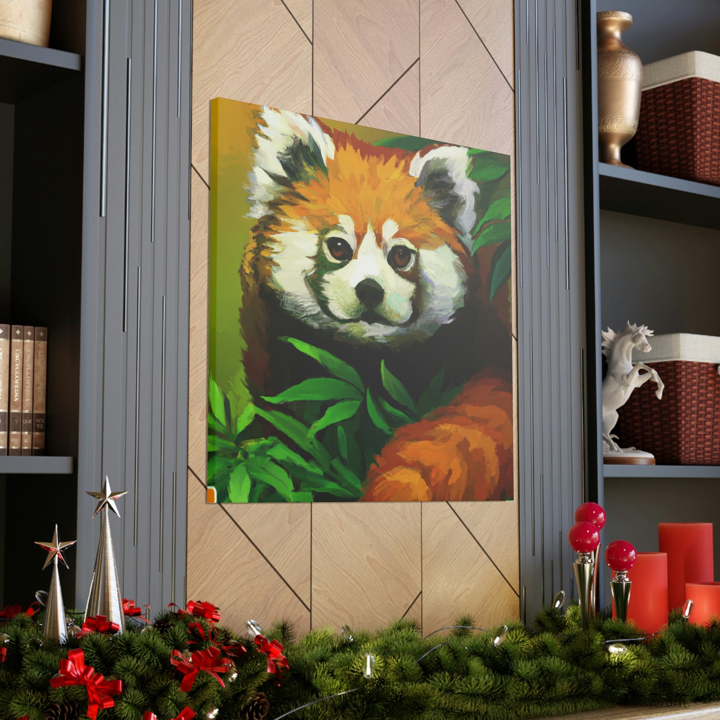 Red Panda in Art Deco - Canvas