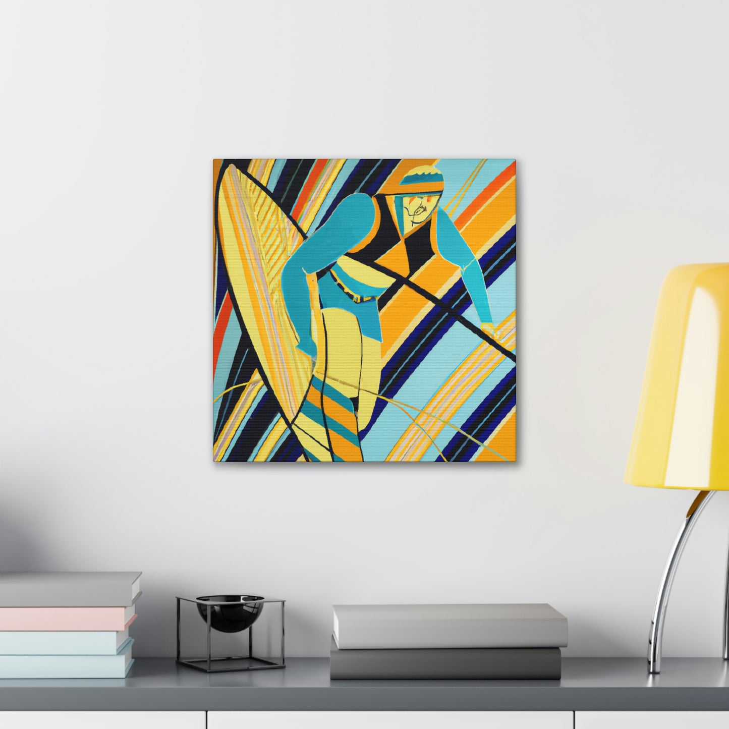 "Surfing Deco Dream" - Canvas