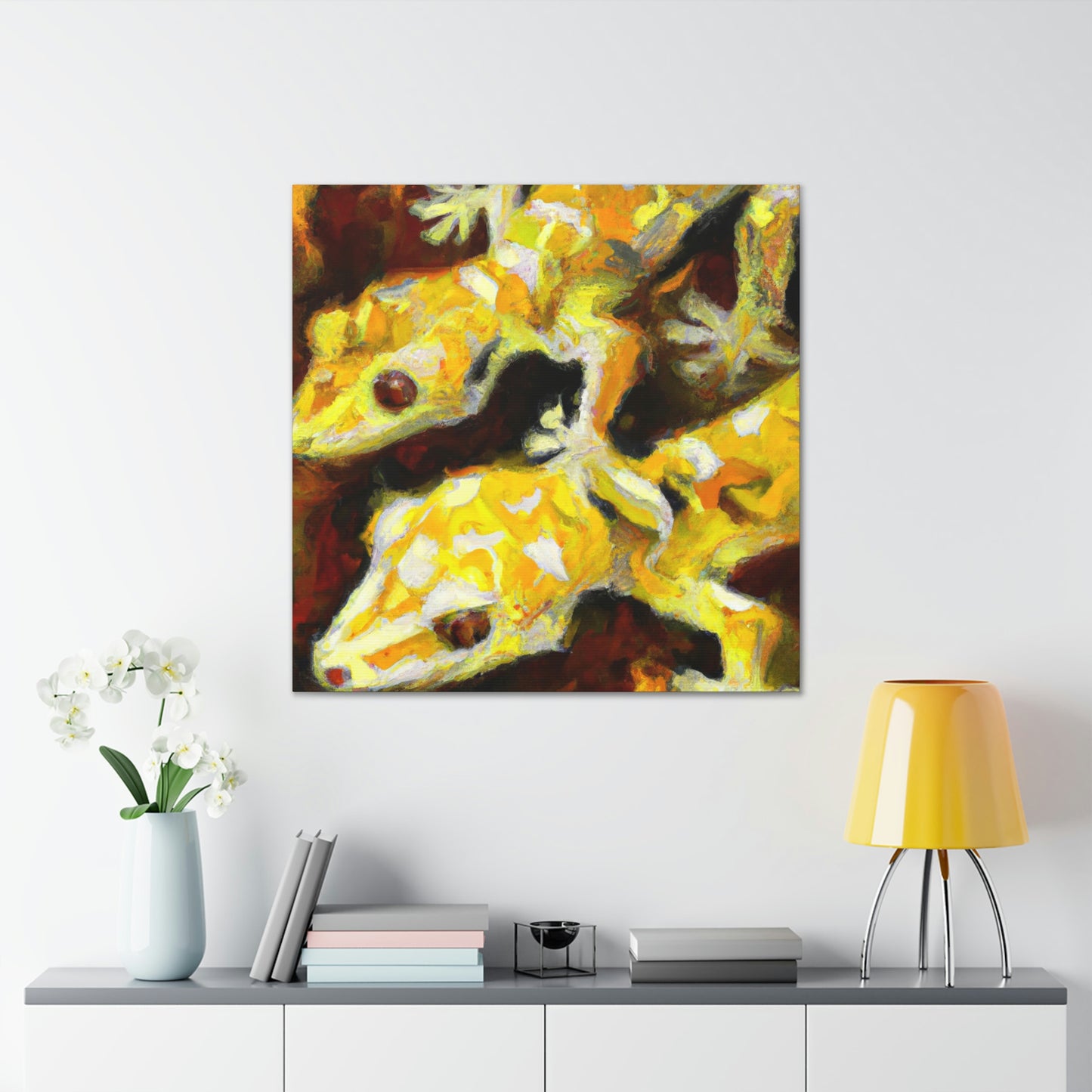 Crested Gecko Expressionism - Canvas