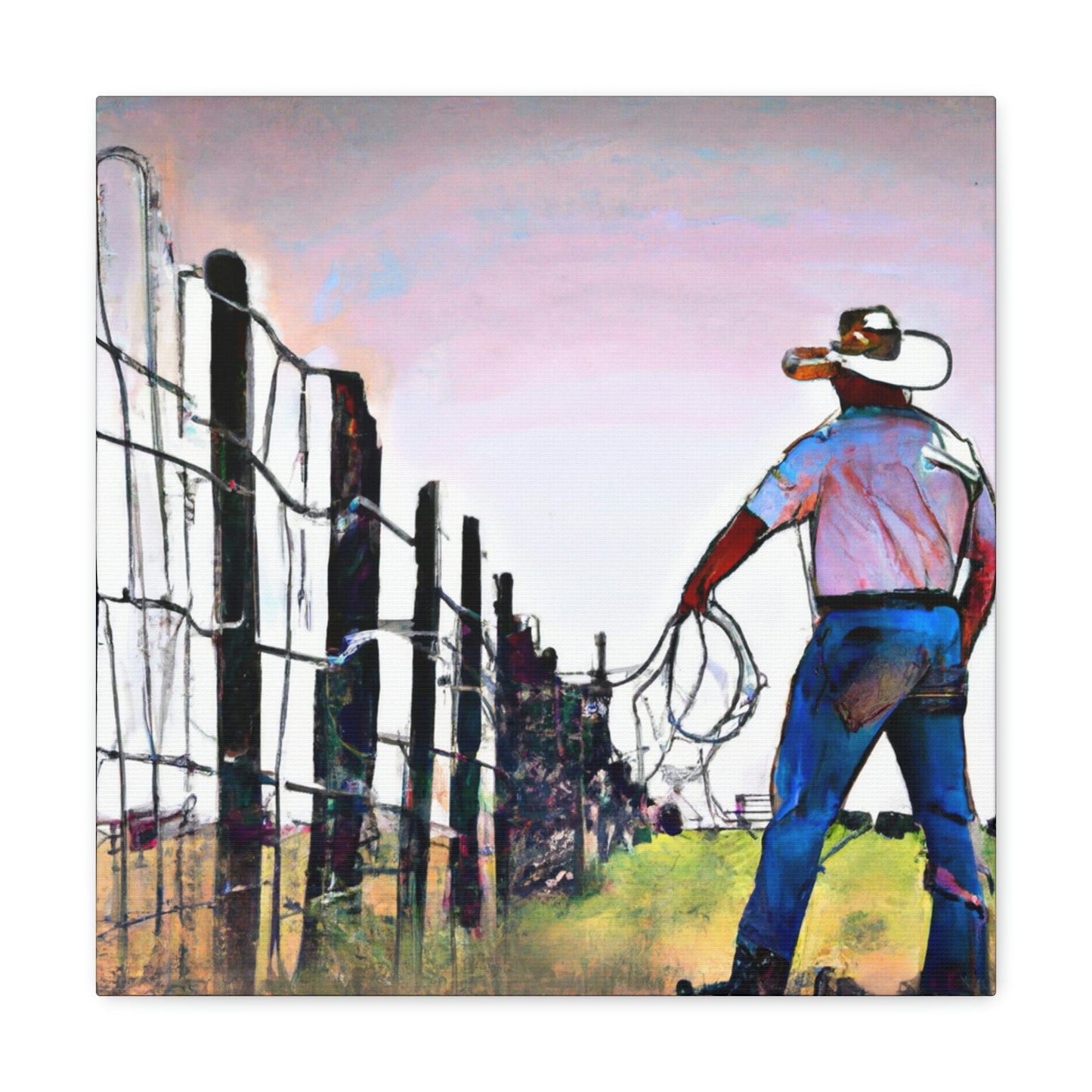 Barbed Wire Reflection - Canvas