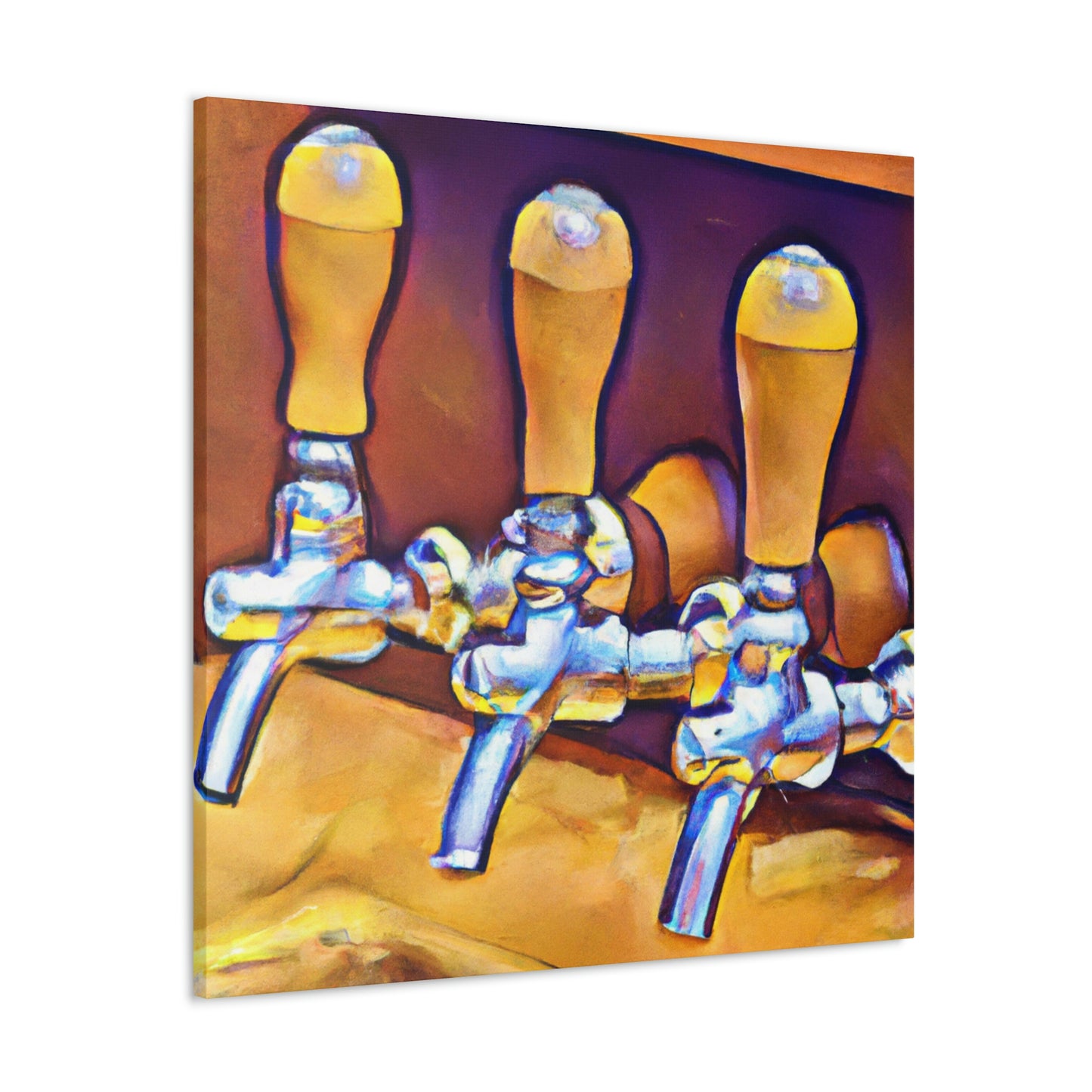 Pouring Night Bar Tap - Canvas