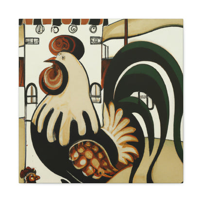 "Rooster At Dawn, Art Nouveau" - Canvas