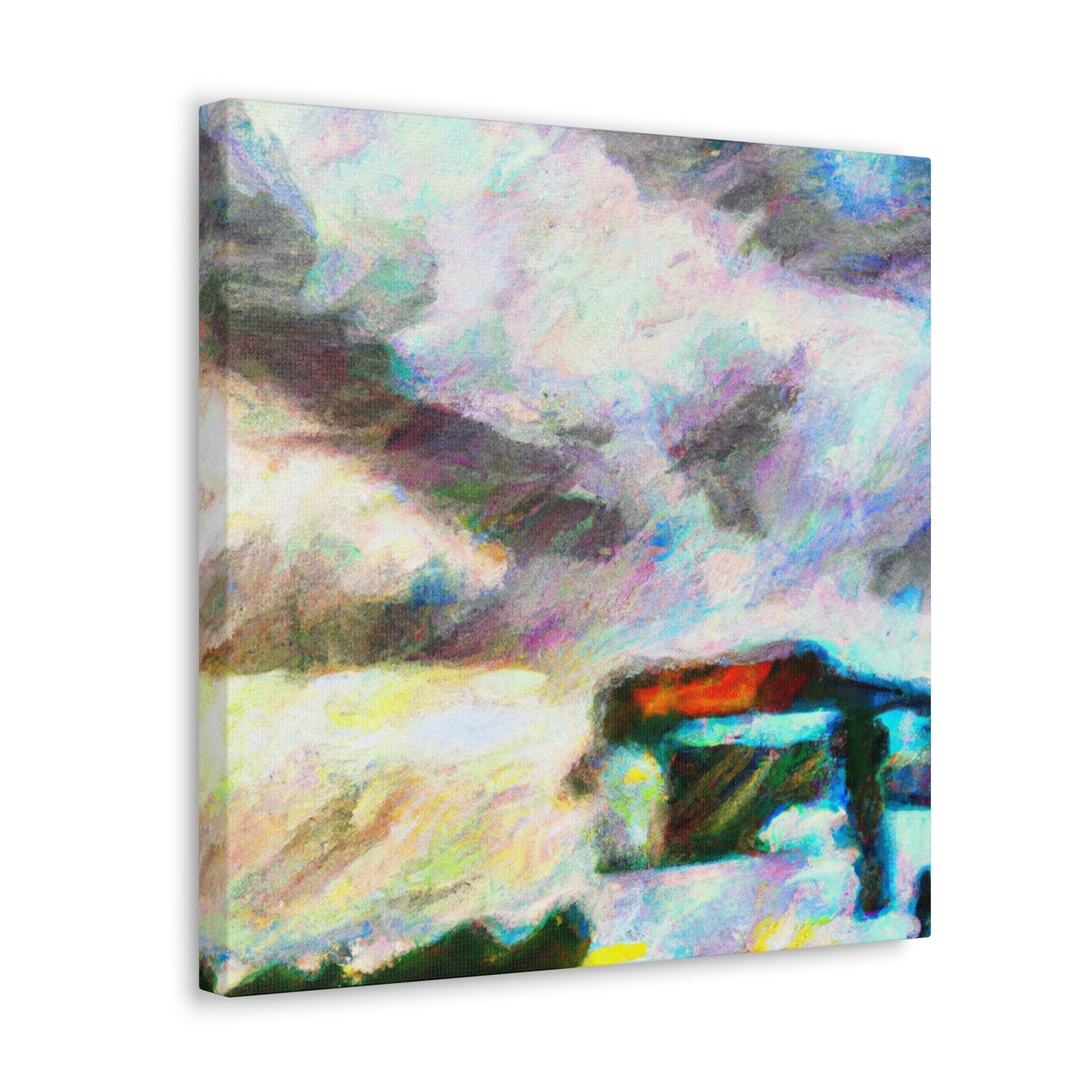 "Bus Against A Crimson Sky" - Canvas