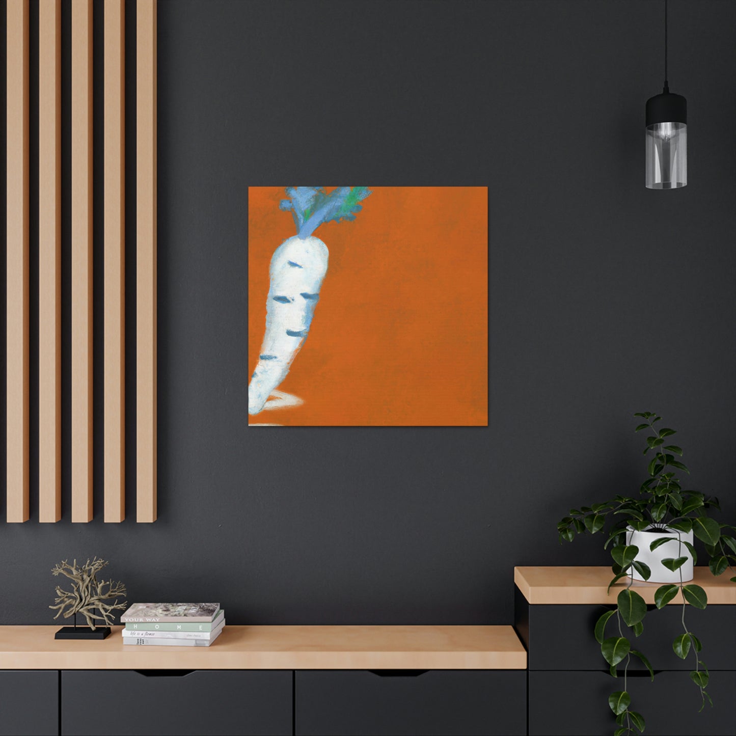 "Carrot: Minimalist Reflection" - Canvas