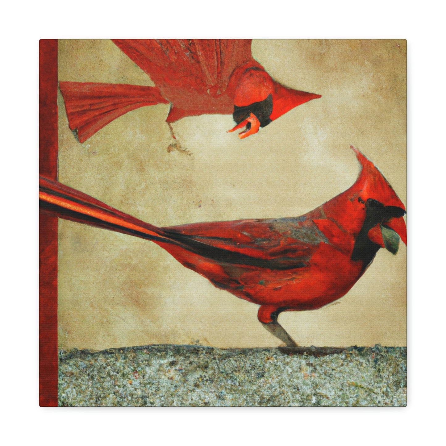 "Cardinal in Art Deco" - Canvas