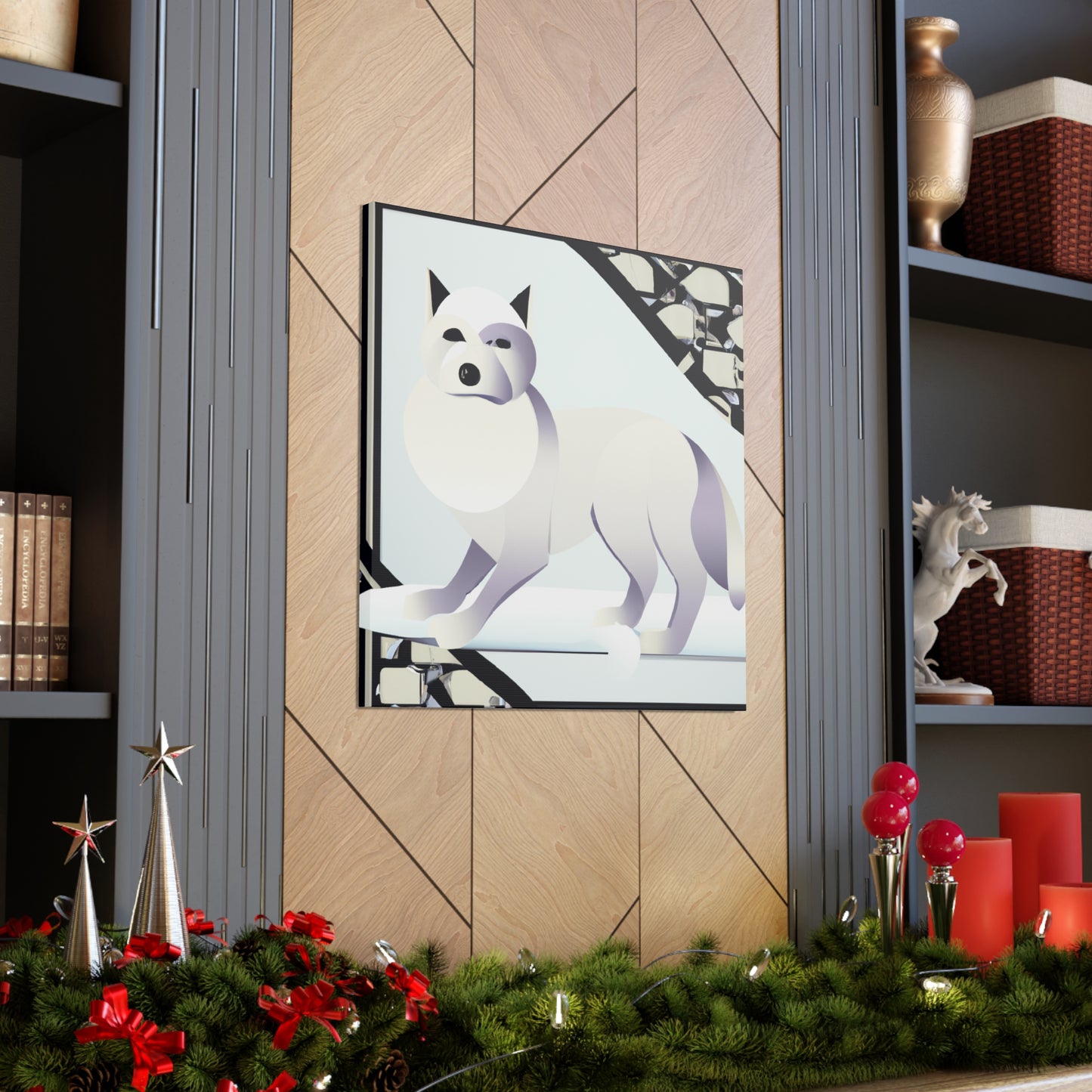 Frosty Art Deco Fox - Canvas