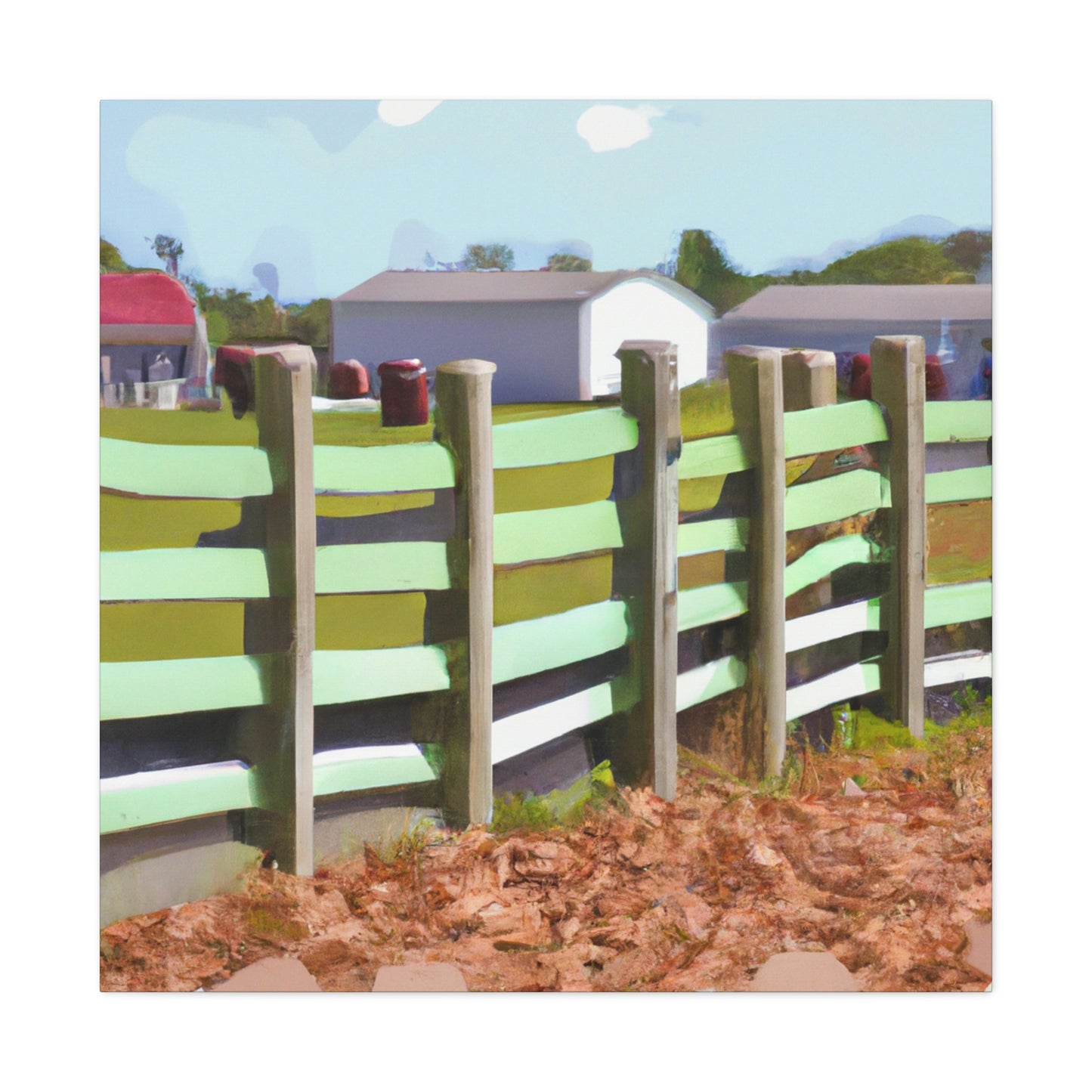 "Barnyard Fence Bouquet" - Canvas