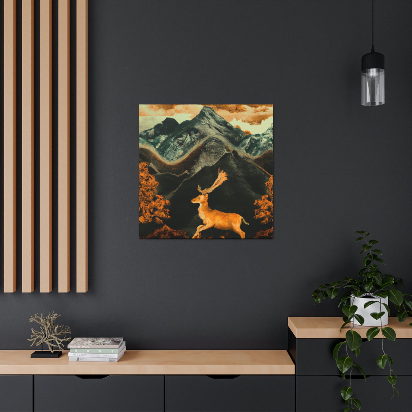 Deer in a Garden - Canvas