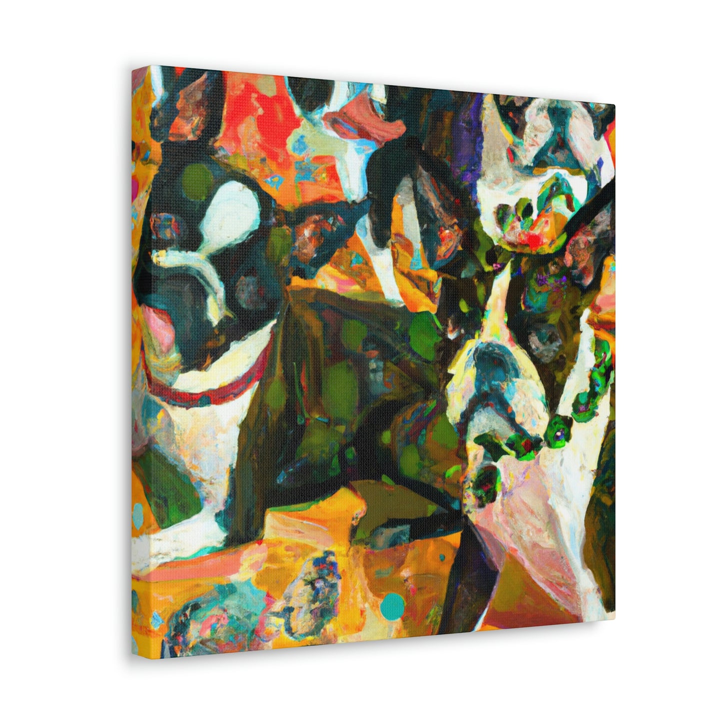 Boston Terrier Expressionism - Canvas