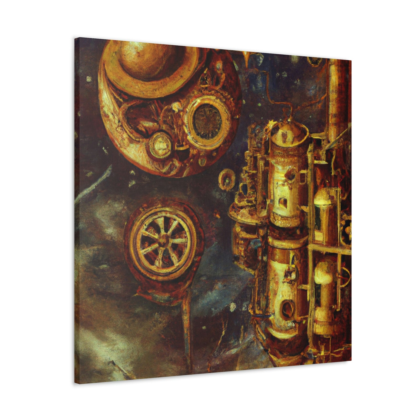 "Steampunk Space Station Dreams" - Canvas