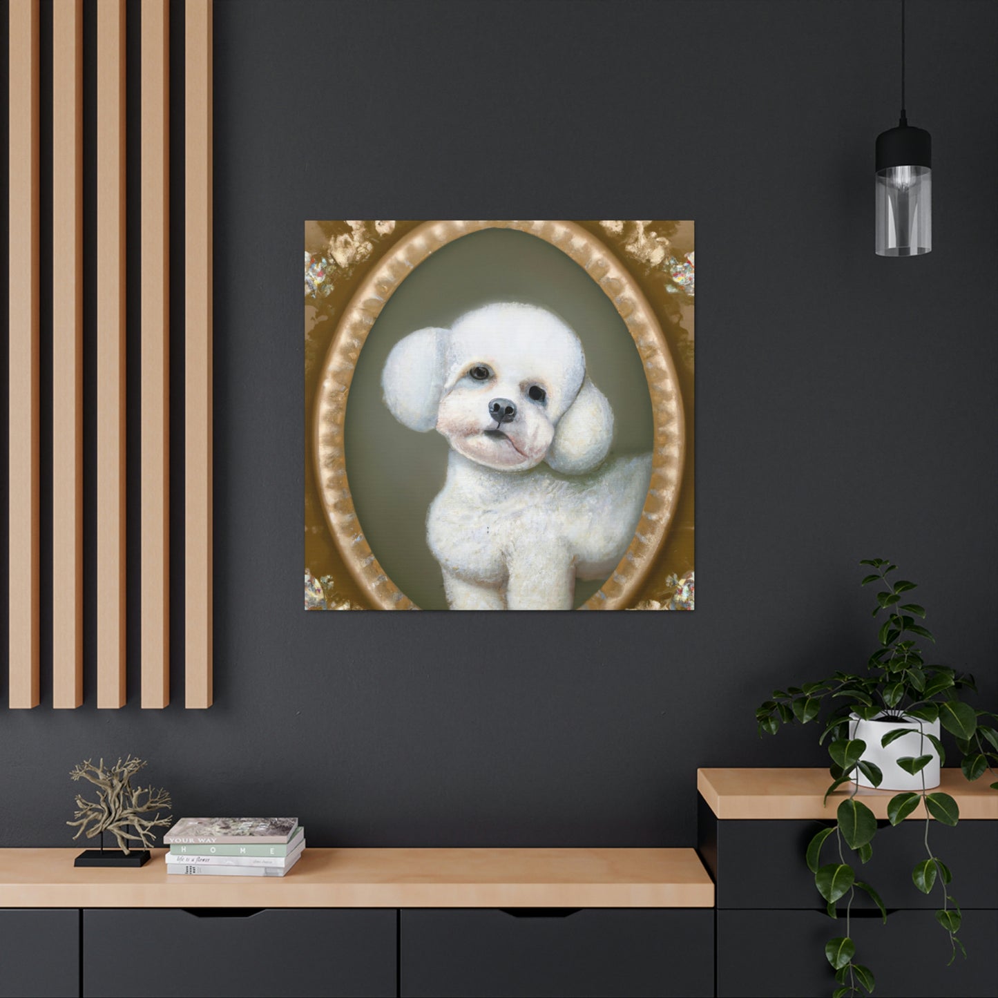 "Frolicking Bichon Frise" - Canvas