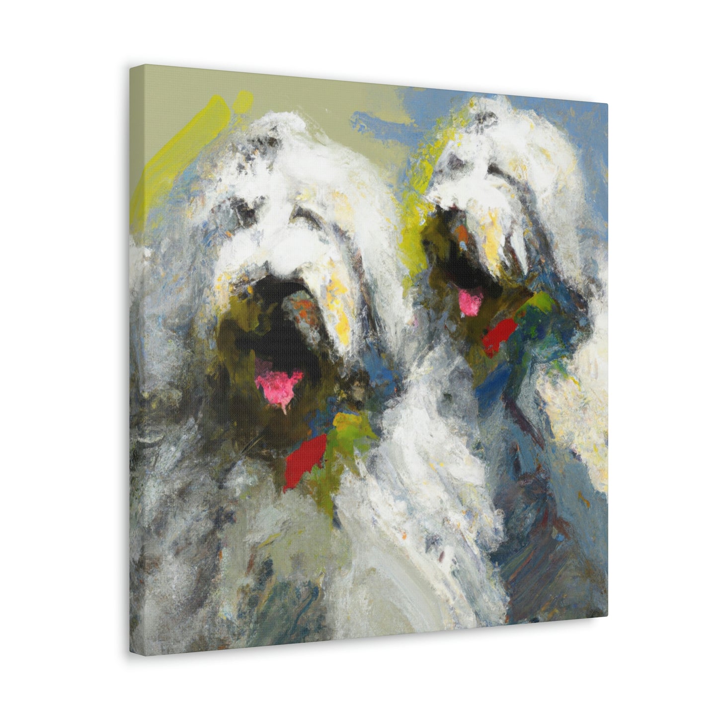 "Old English Sheepdog Dream" - Canvas