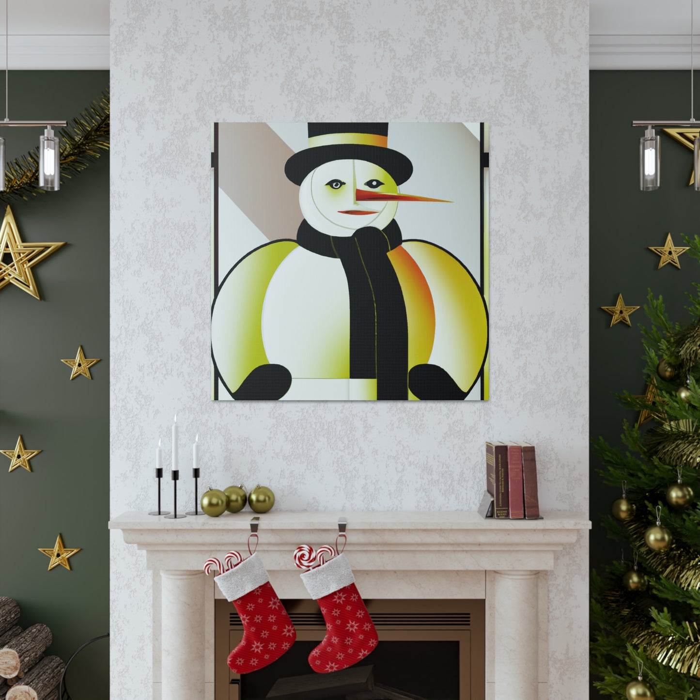 "Frosty Snowman Deco" - Canvas