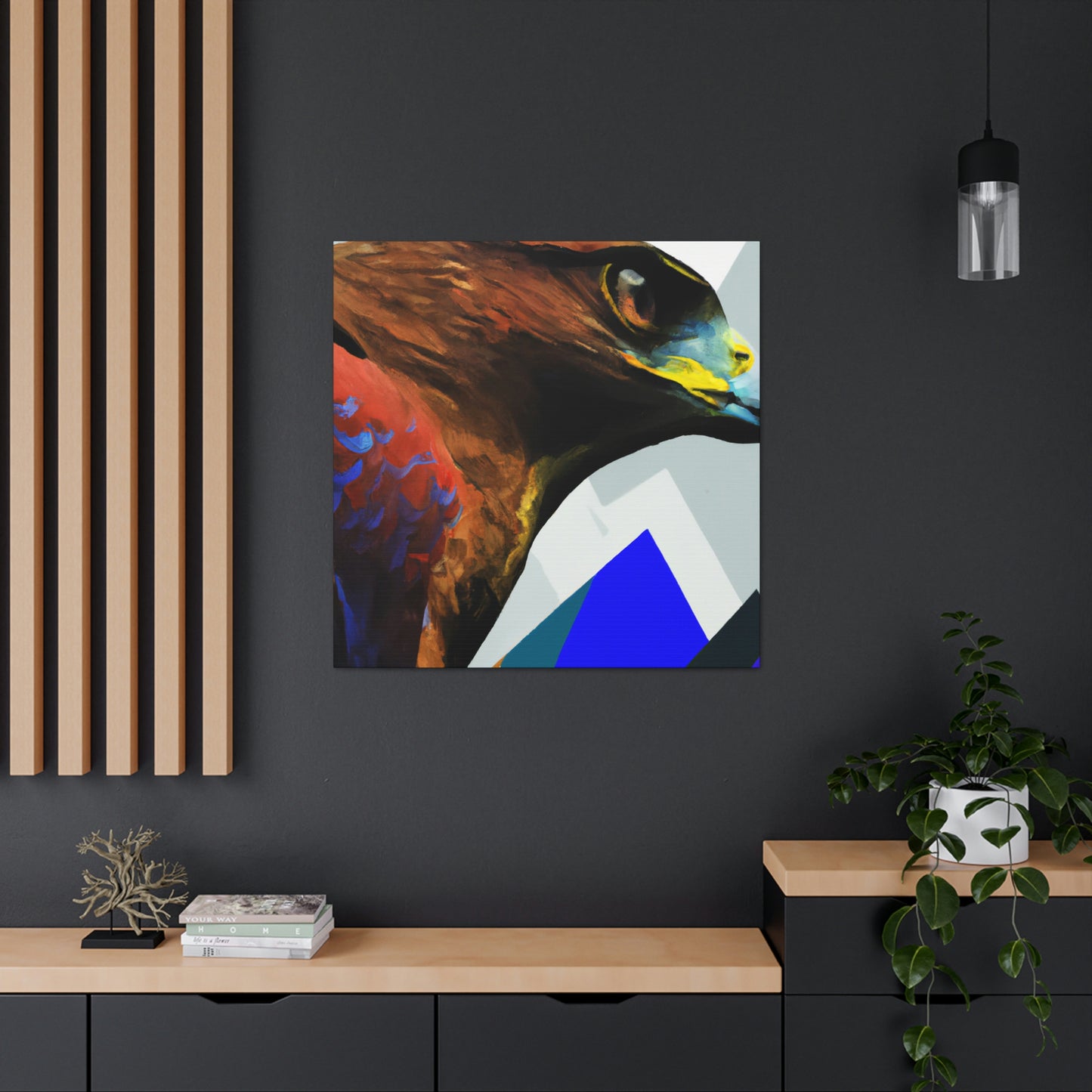 Hawk In Flight Mosaic - Canvas