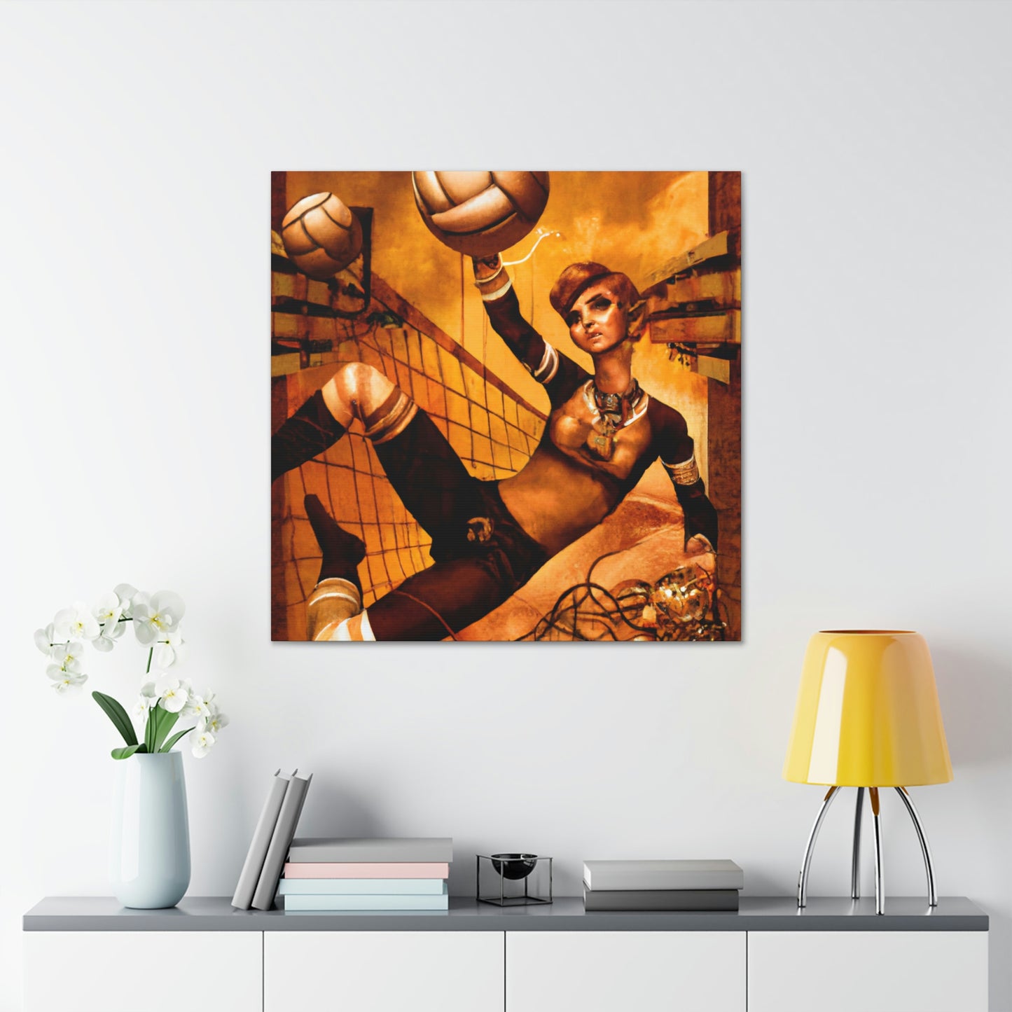 Victory in Steampunk Volley - Canvas