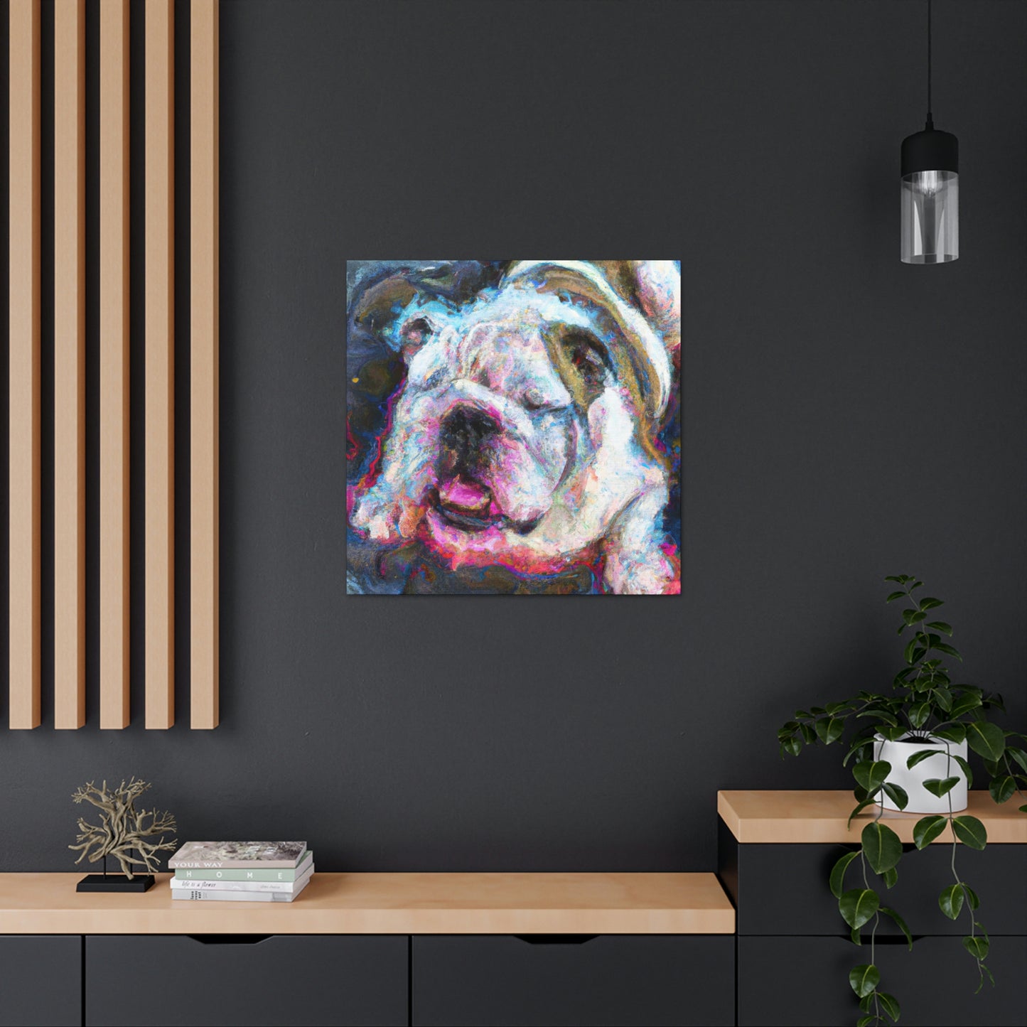 "English Bulldog Slumbering" - Canvas