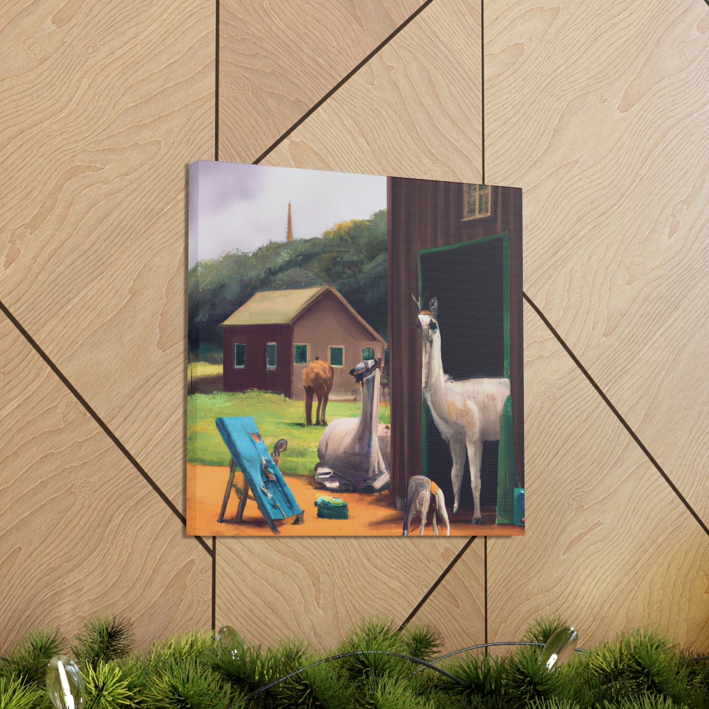 Llama at Sunrise. - Canvas