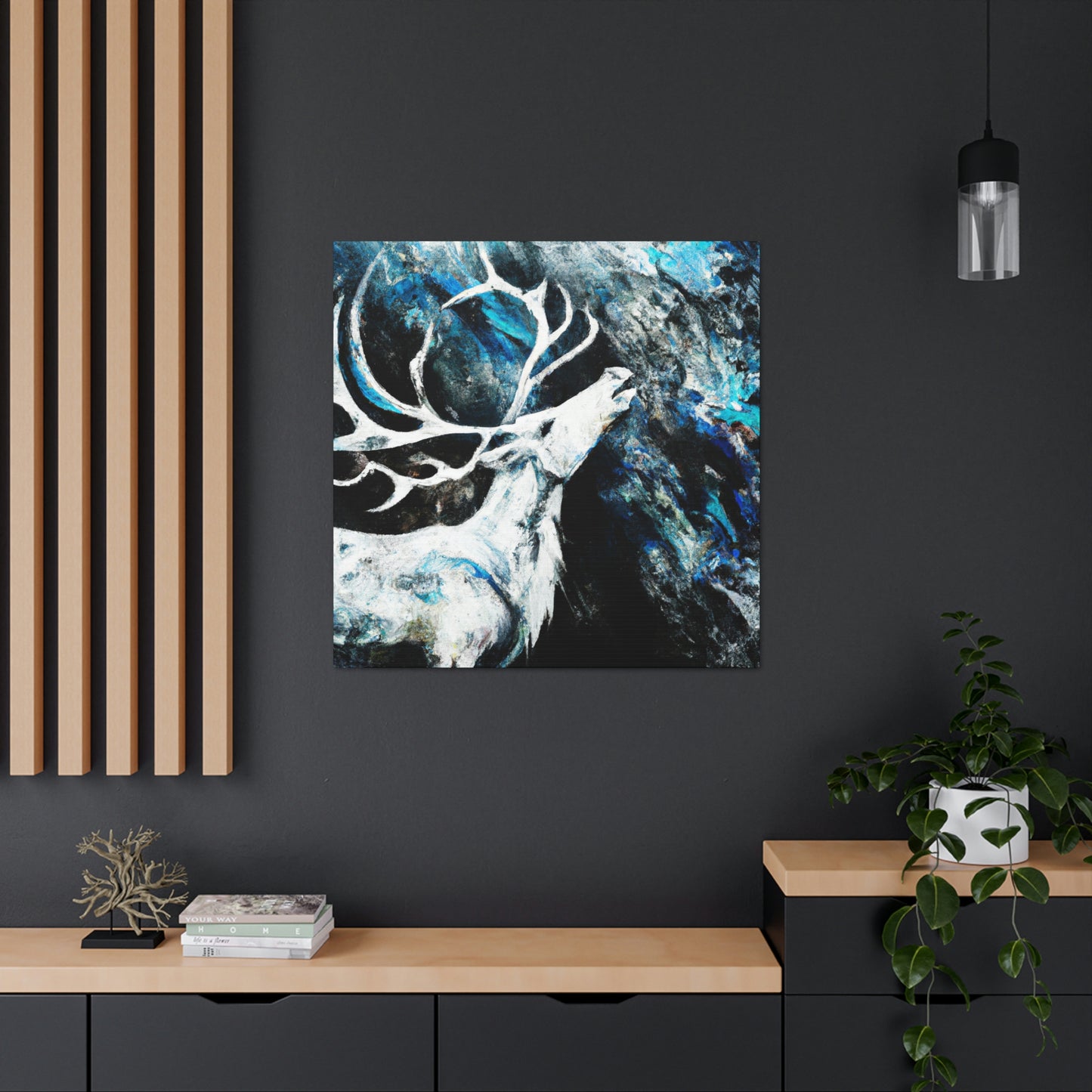 "Reindeer Abstract Expression" - Canvas