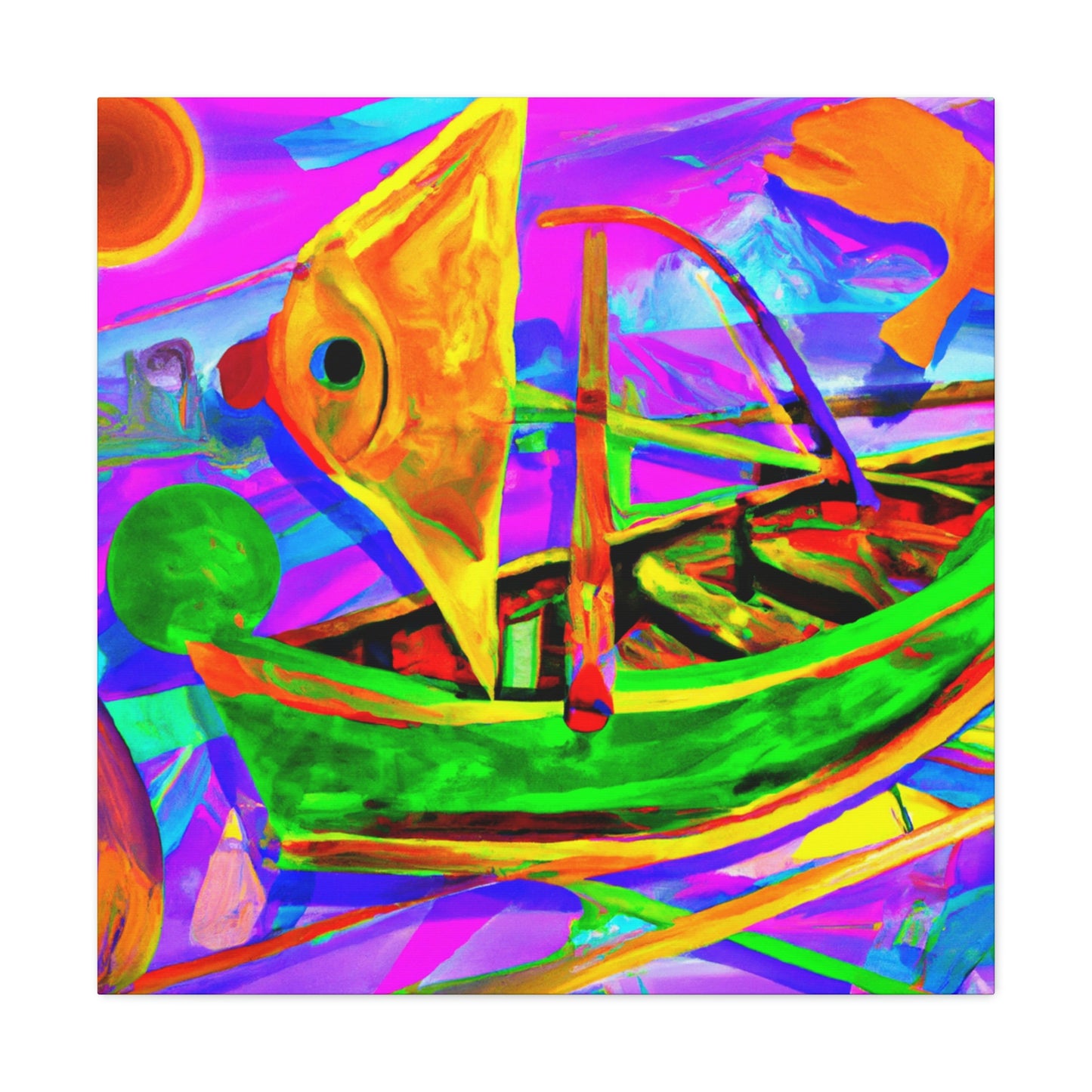 Fishing Boat Adrift. - Canvas