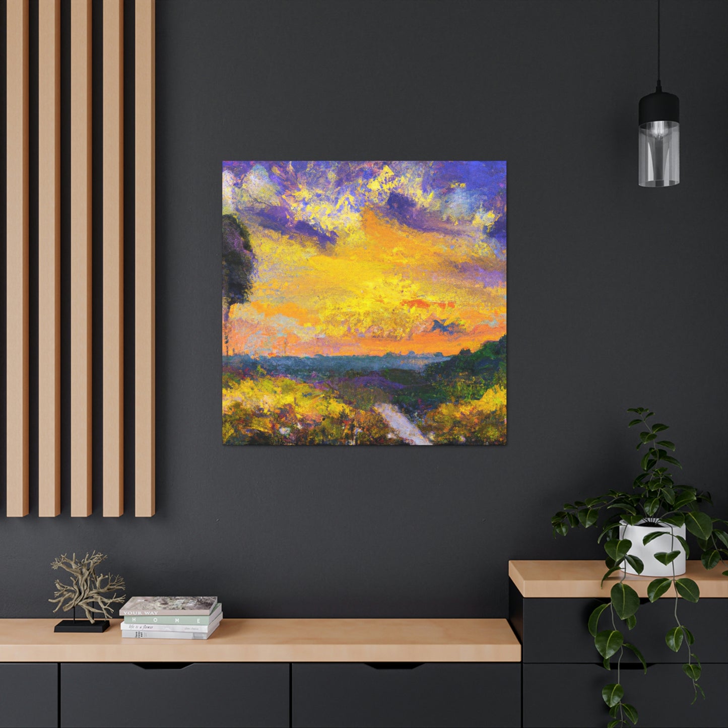 "Auroral Impasto Sunset" - Canvas