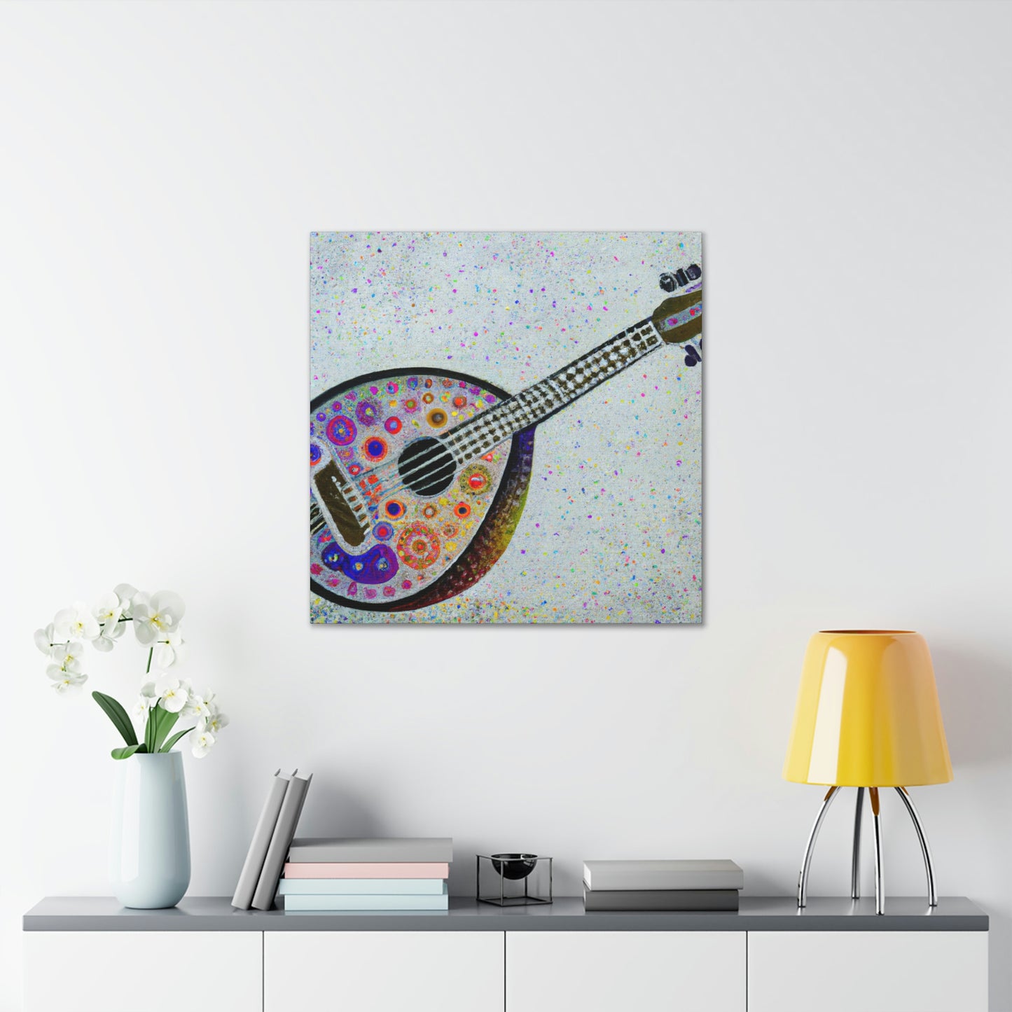 Mandolin in Pointillism - Canvas