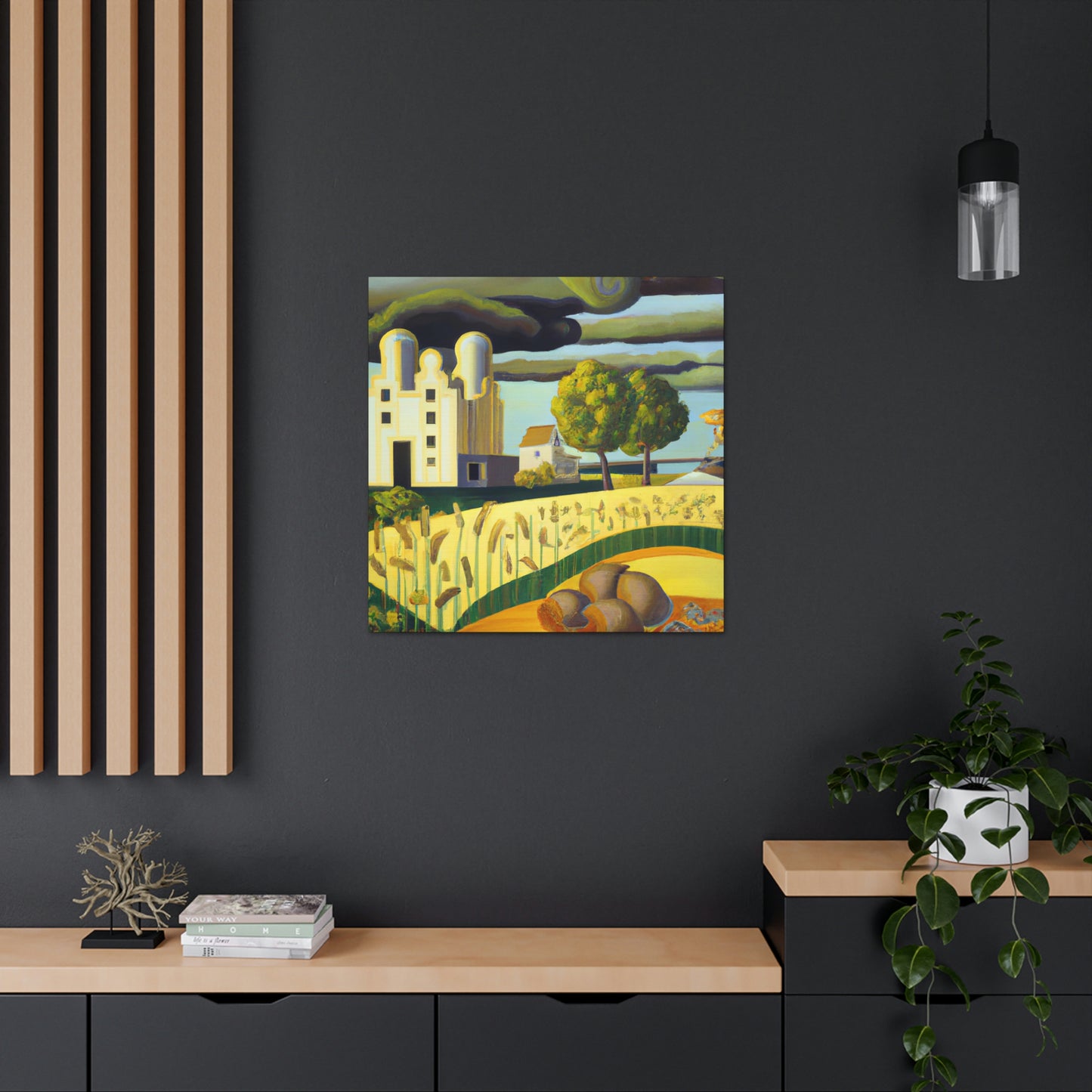 Farmhouse at Dawn. - Canvas