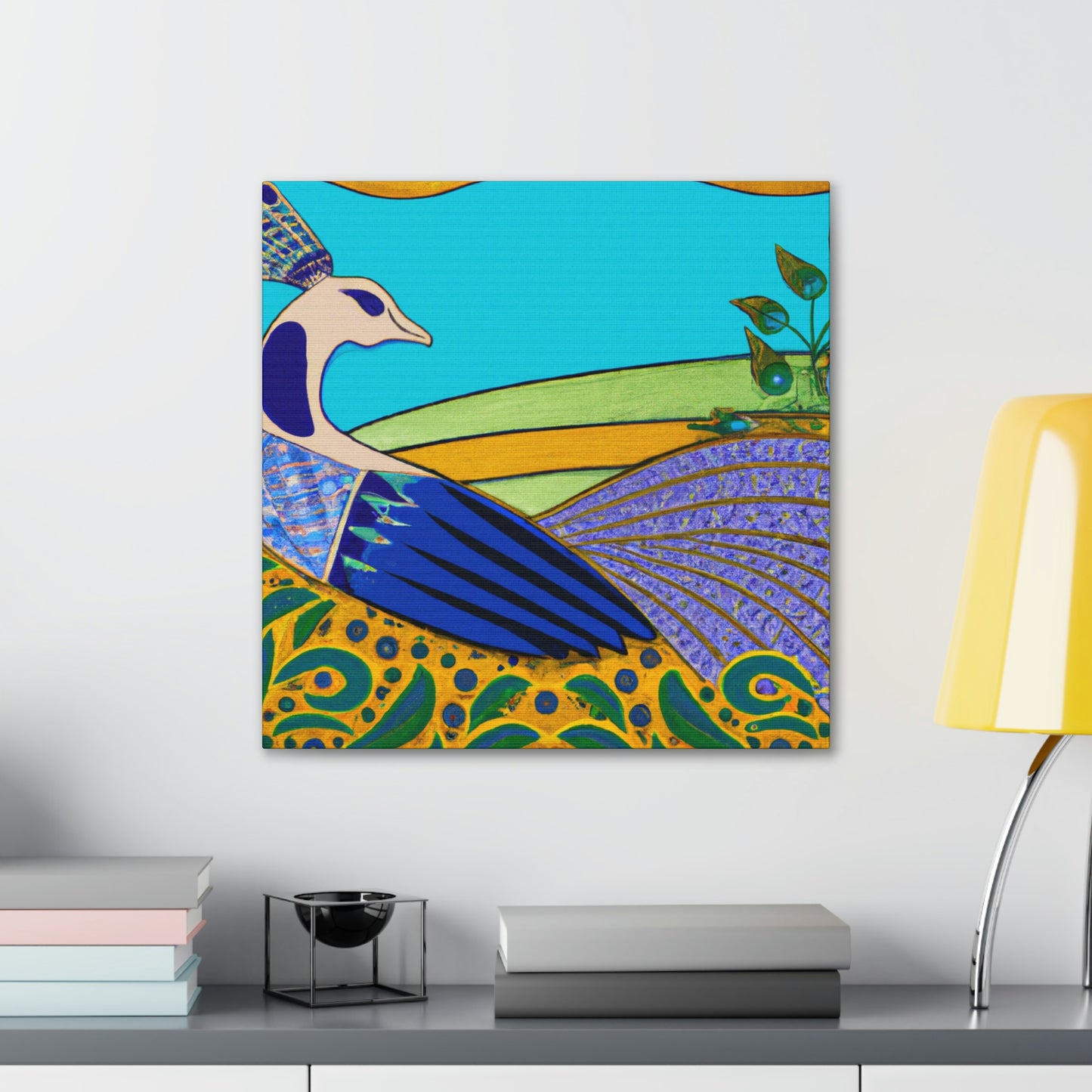 "Peacock in Art Deco" - Canvas