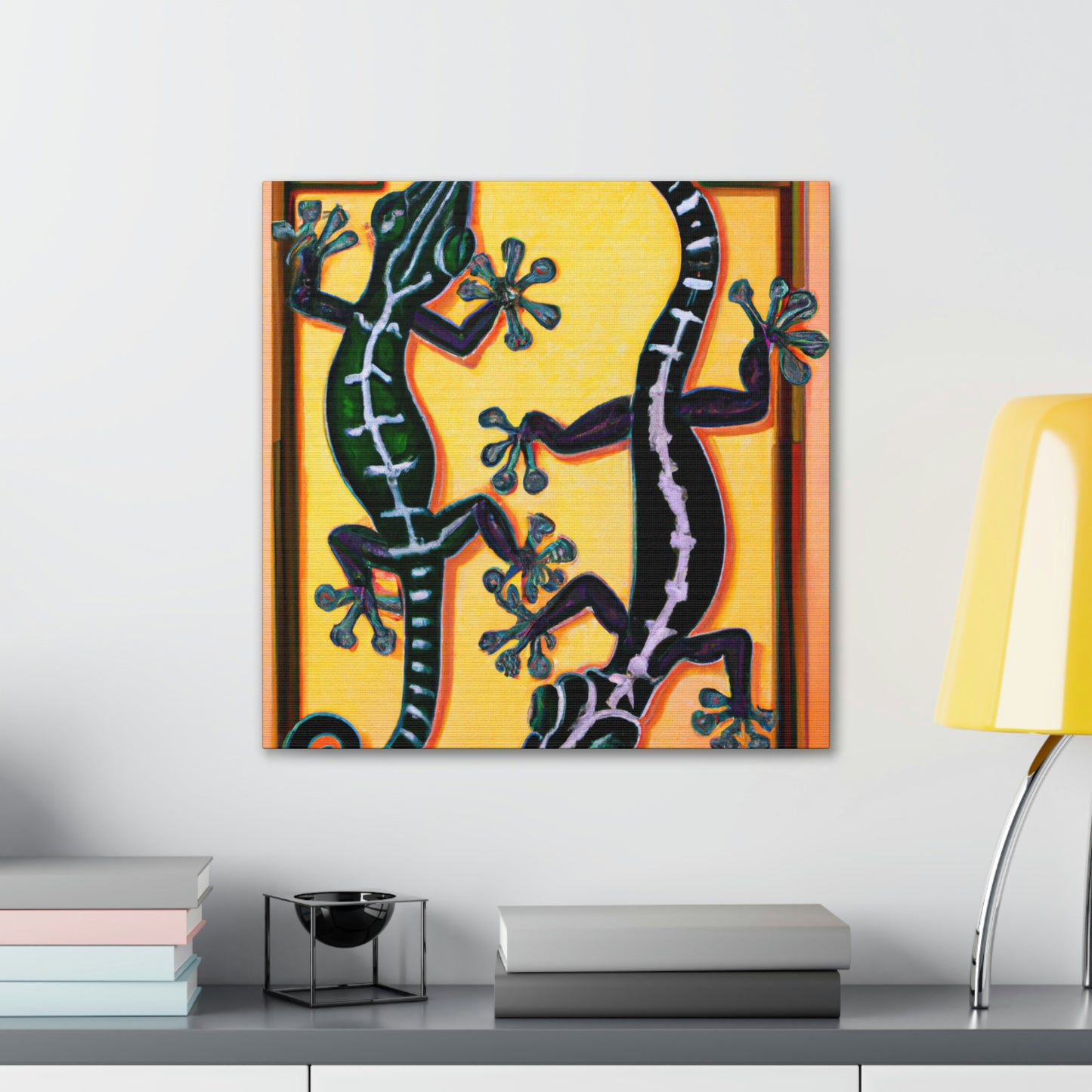 Geckos in Art Deco - Canvas