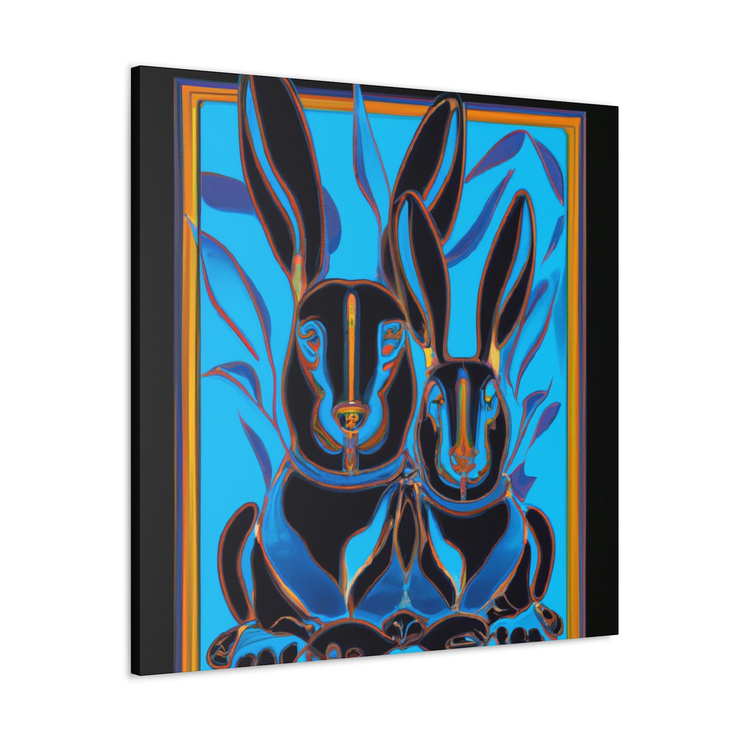 "Rabbits in Deco Land" - Canvas