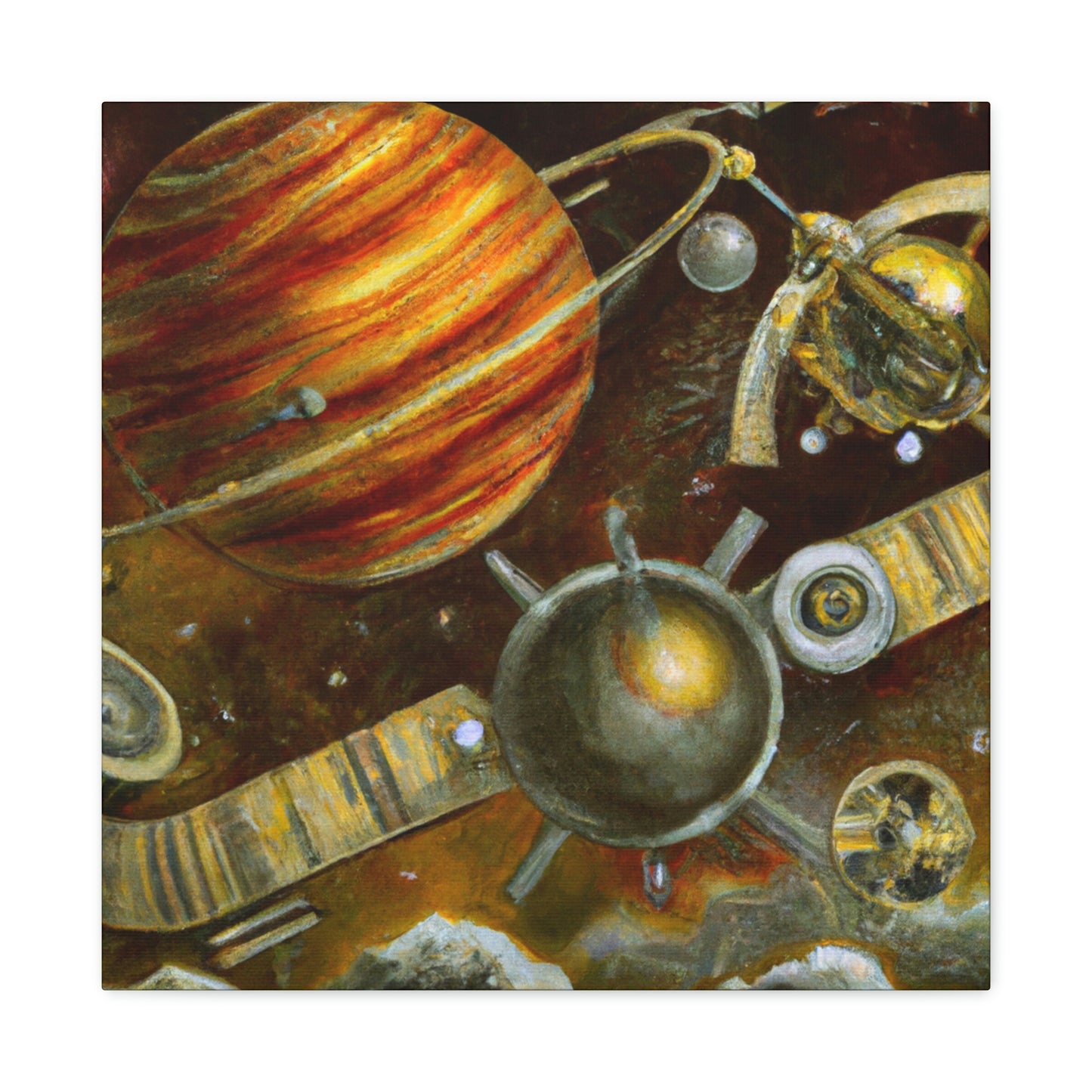 "Jupiter in Steampunk Hues" - Canvas