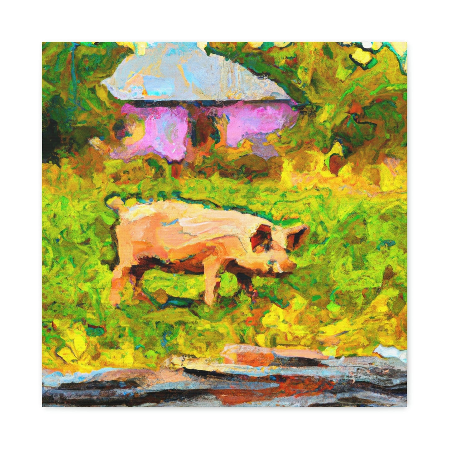 "Pig in Impressionism" - Canvas