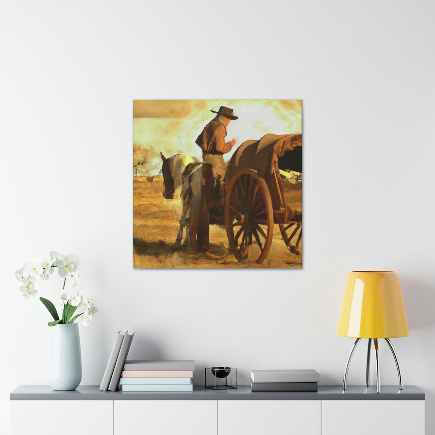 "Wagon Wheels Rolling On" - Canvas