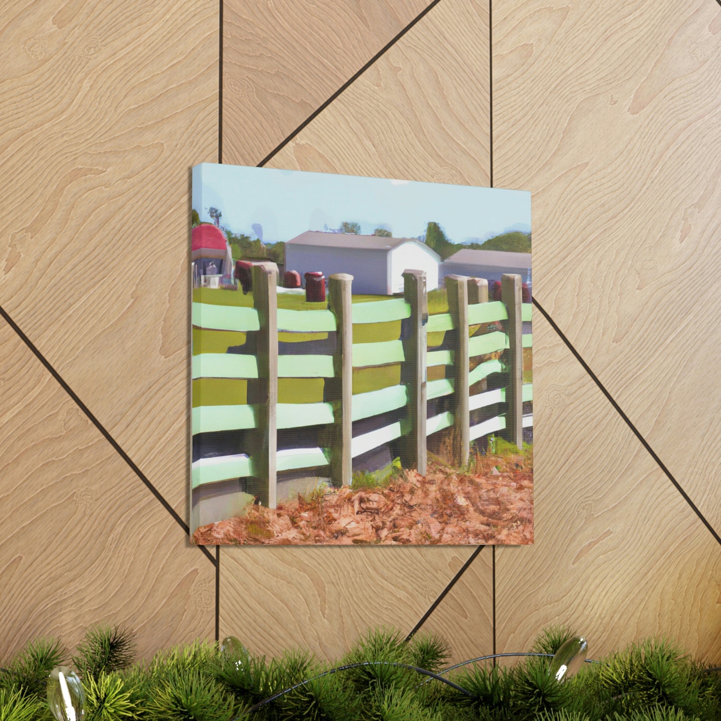 "Barnyard Fence Bouquet" - Canvas