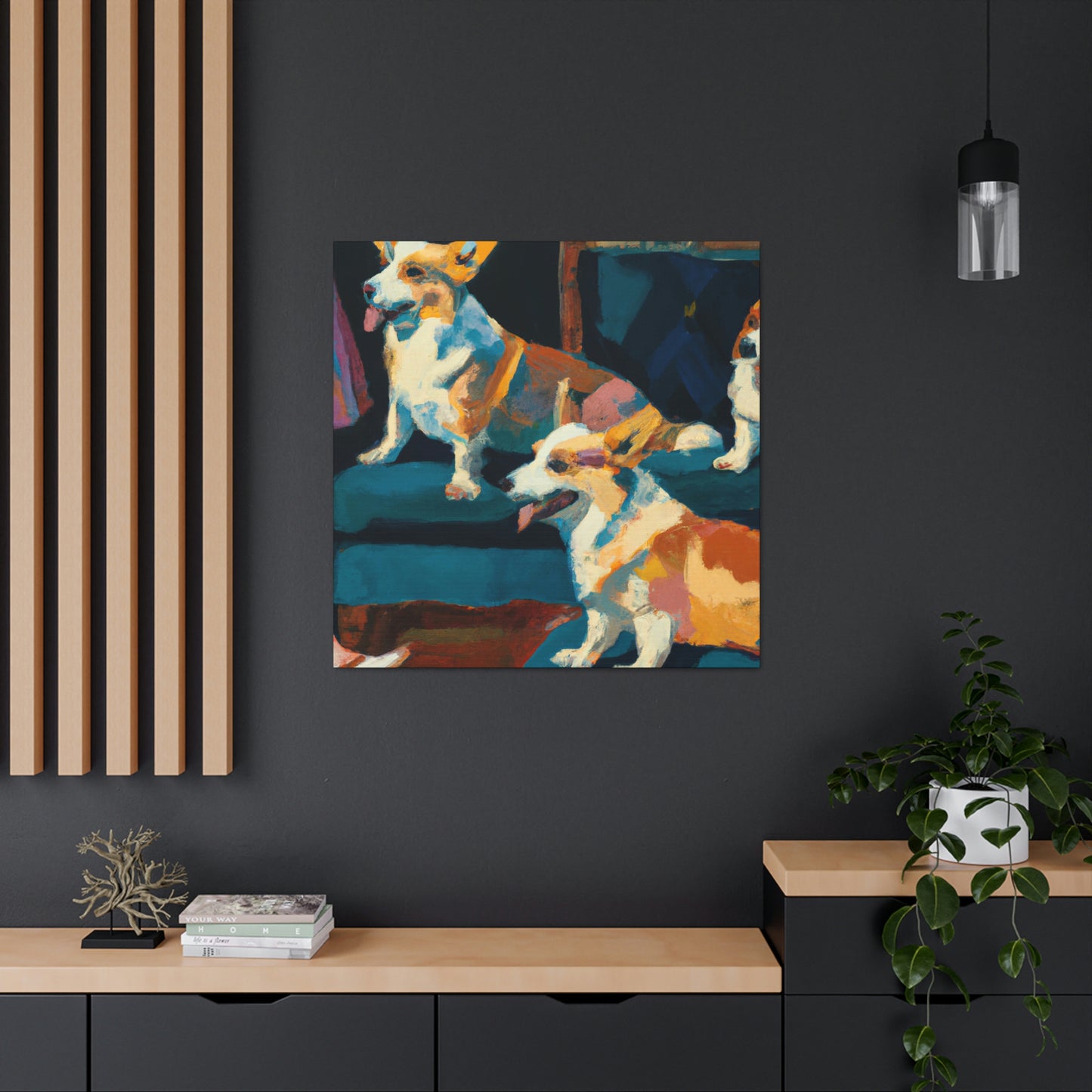 Corgi's Expressionist Dream - Canvas