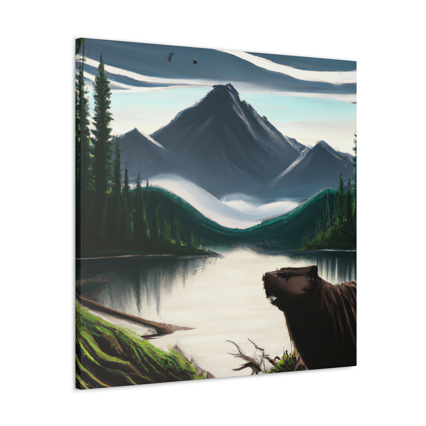 "Beavers in Deco Style" - Canvas