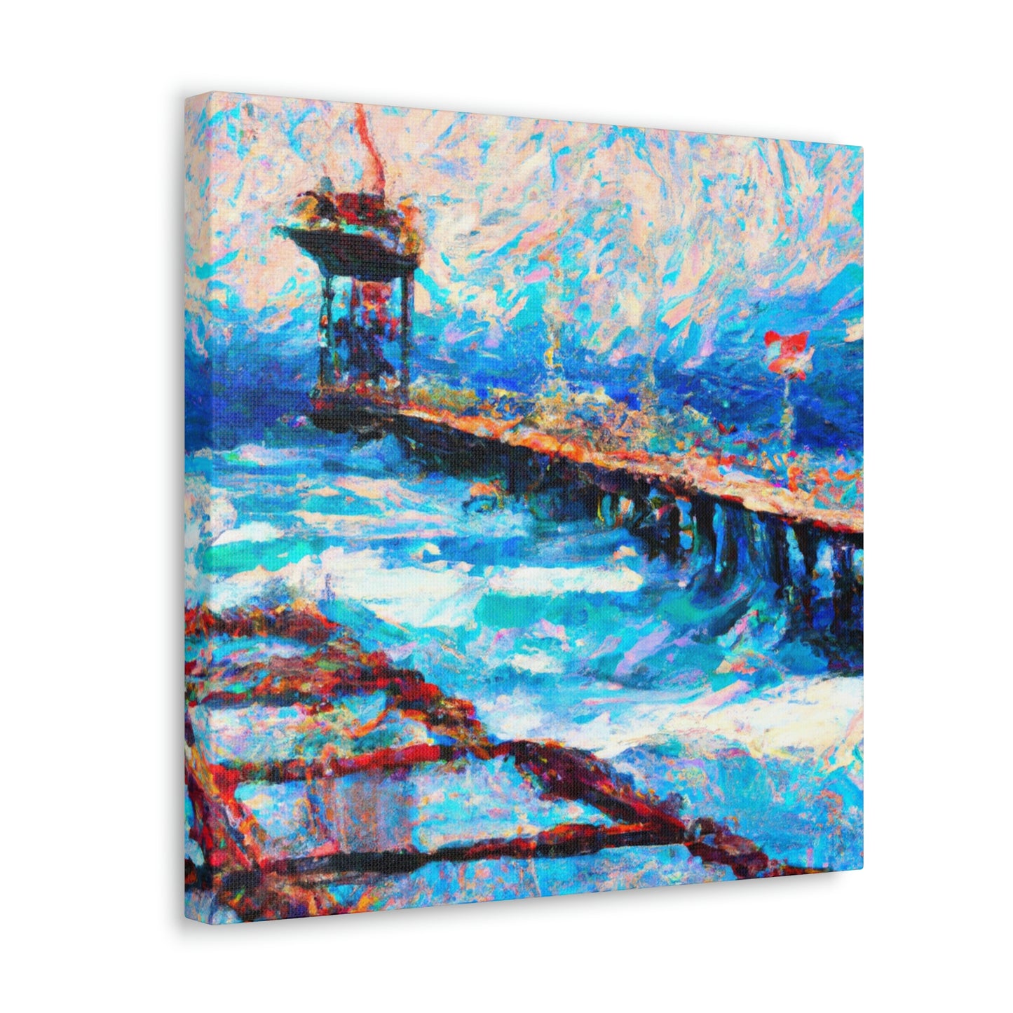 Pier Over Reflection. - Canvas