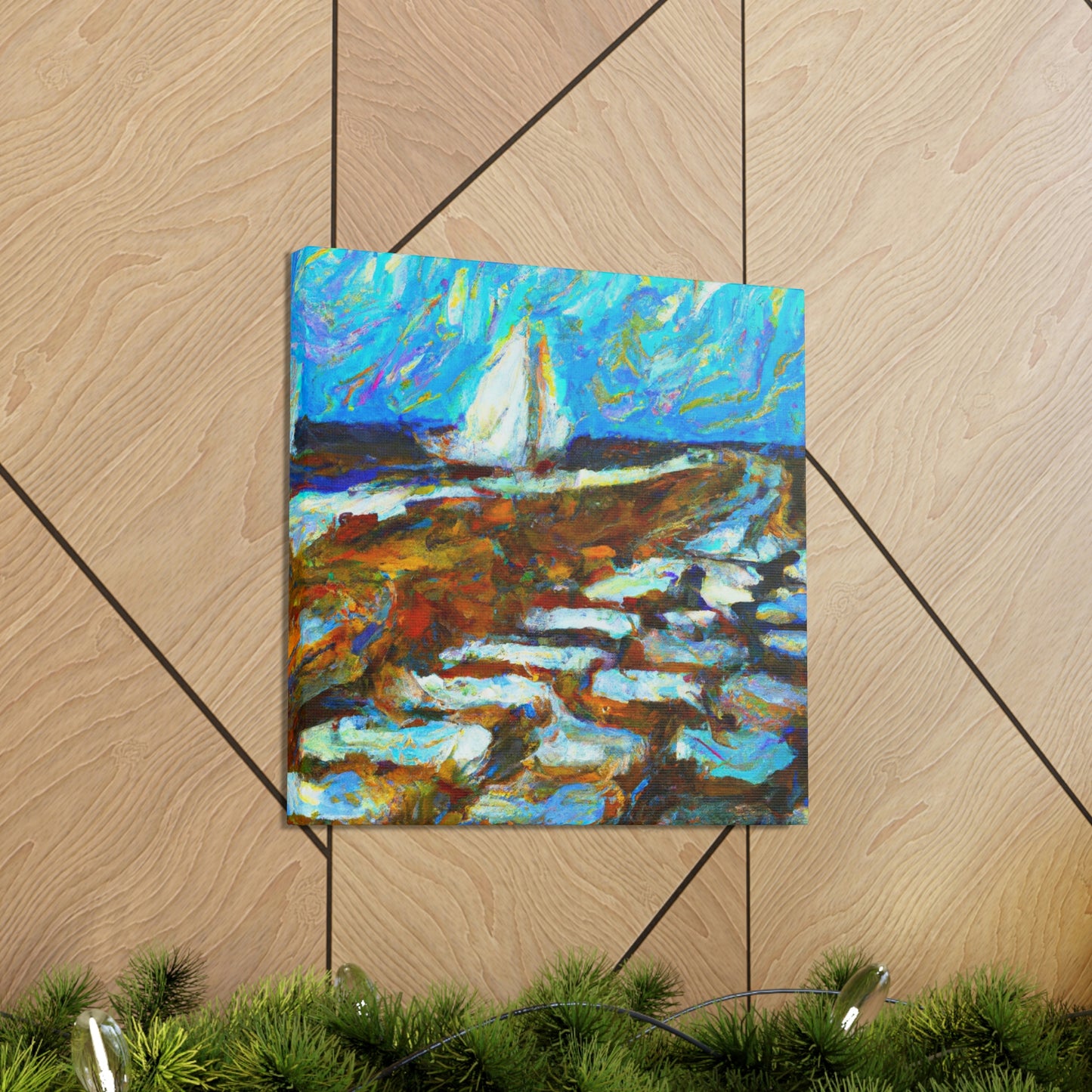 Seawall on the Shore - Canvas