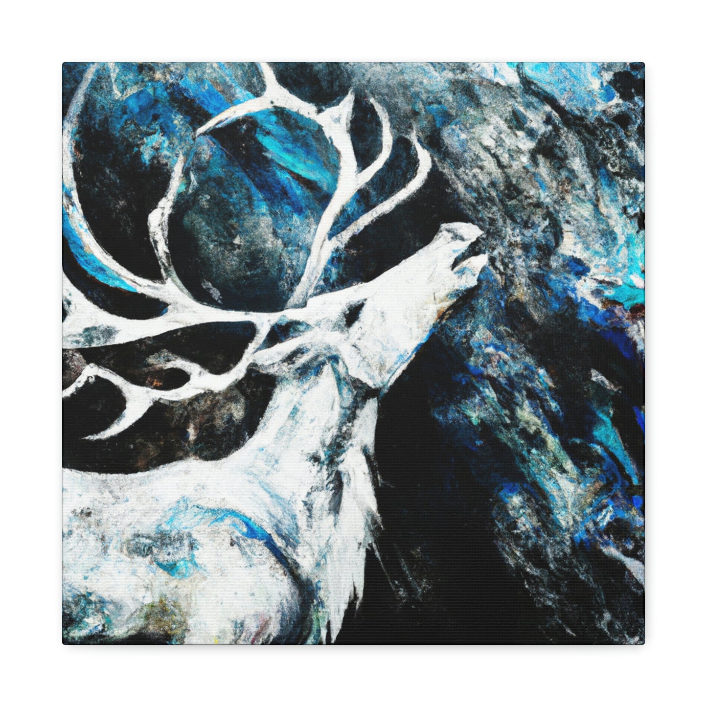 "Reindeer Abstract Expression" - Canvas