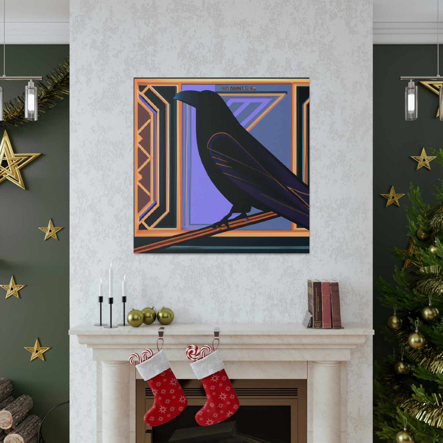 "Crow Over Art Deco." - Canvas