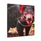 "Tasmanian Devil Pointillism" - Canvas