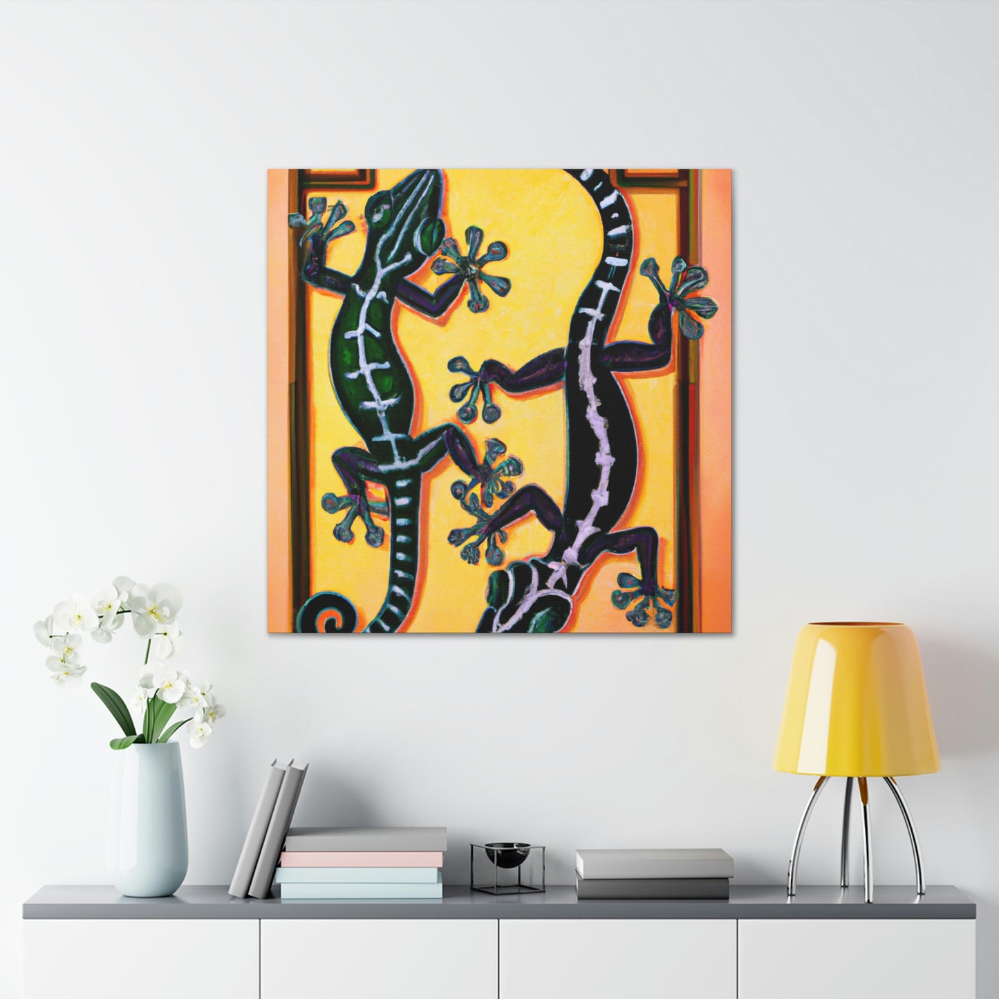 Geckos in Art Deco - Canvas