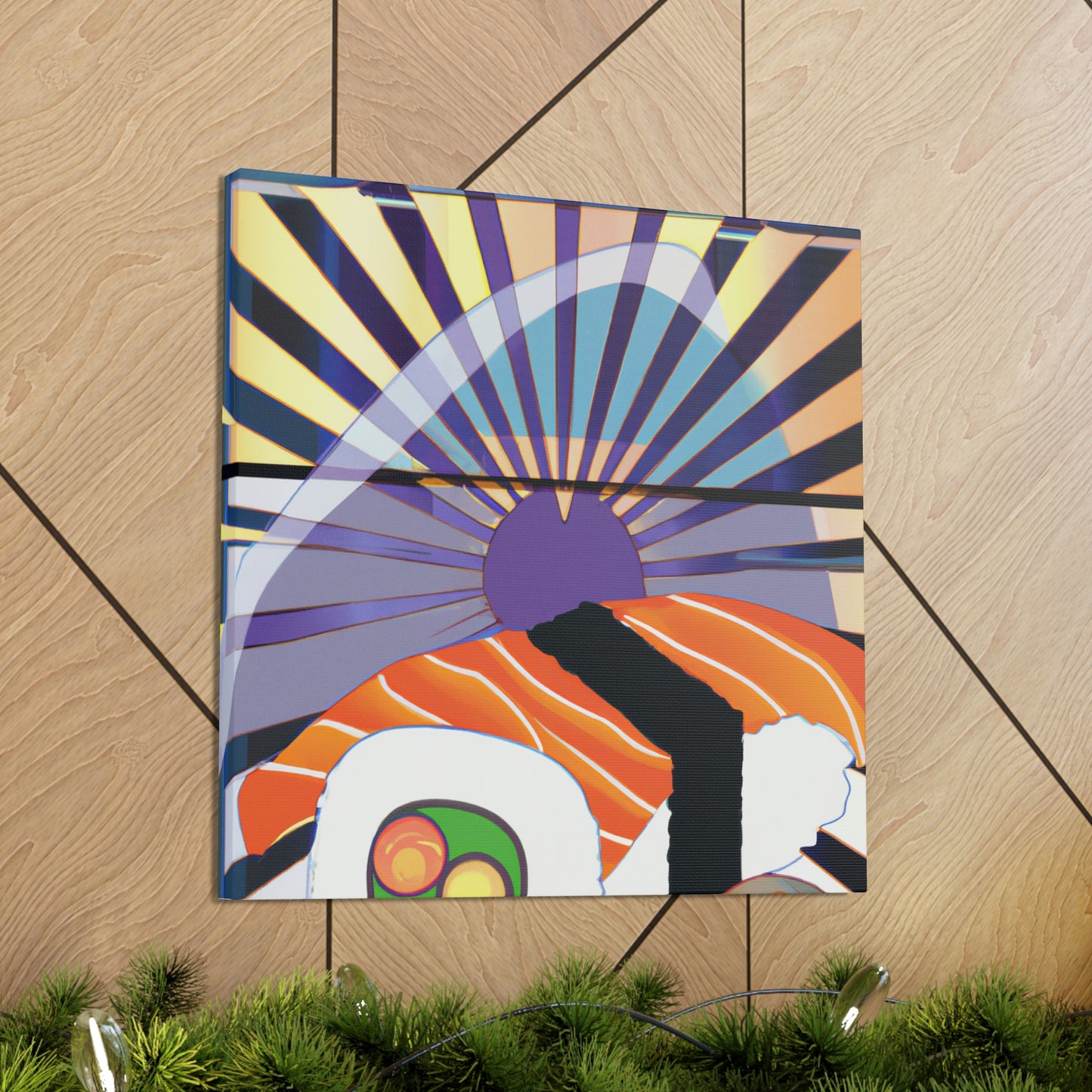 "Lively Deco Sushi Feast" - Canvas