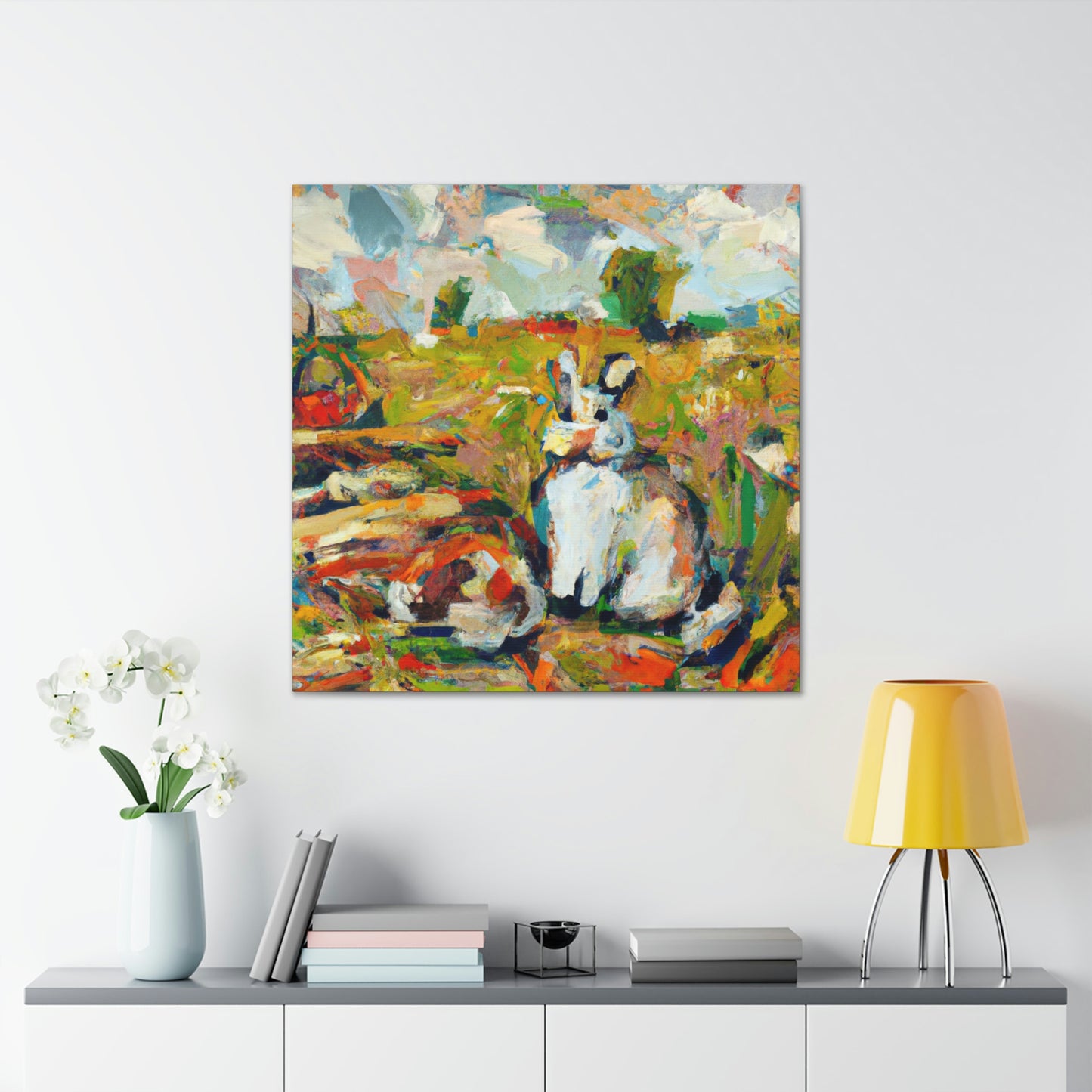 Rabbit in Impressionism - Canvas