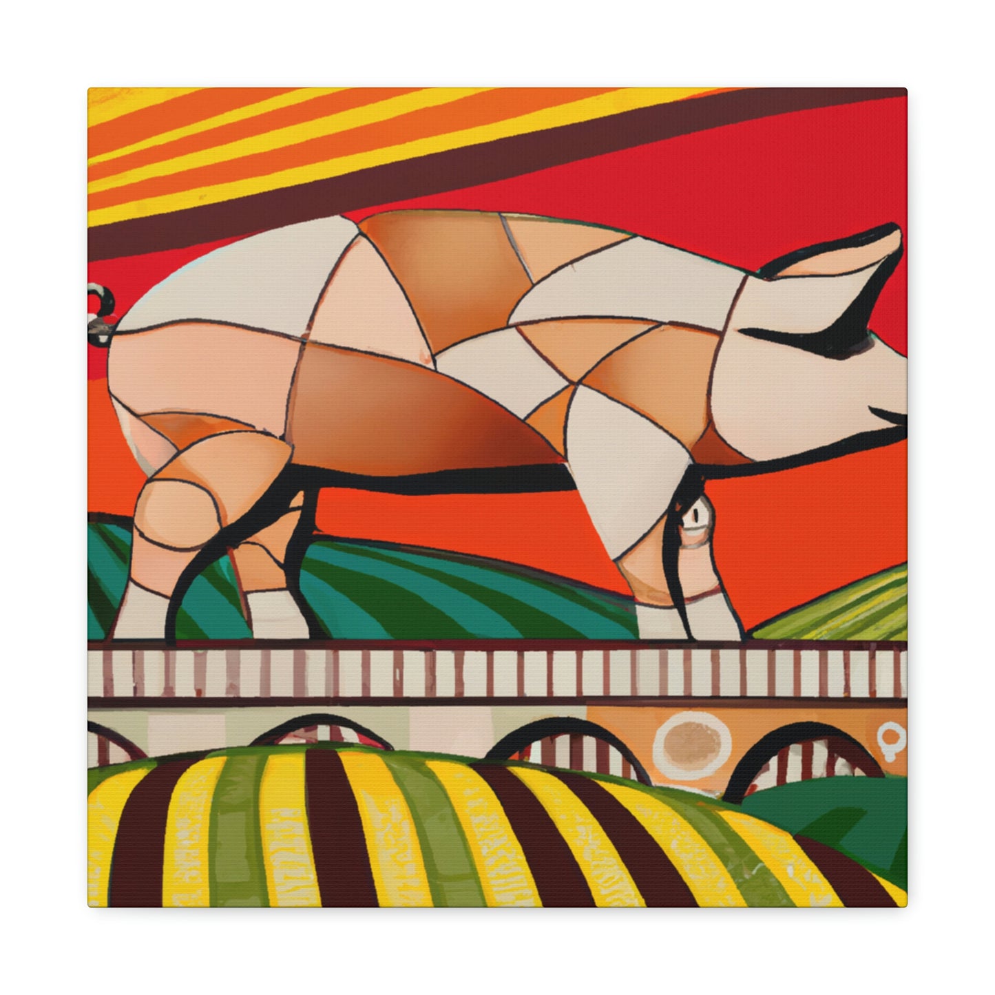 "Pig in Pinstripe Suits" - Canvas