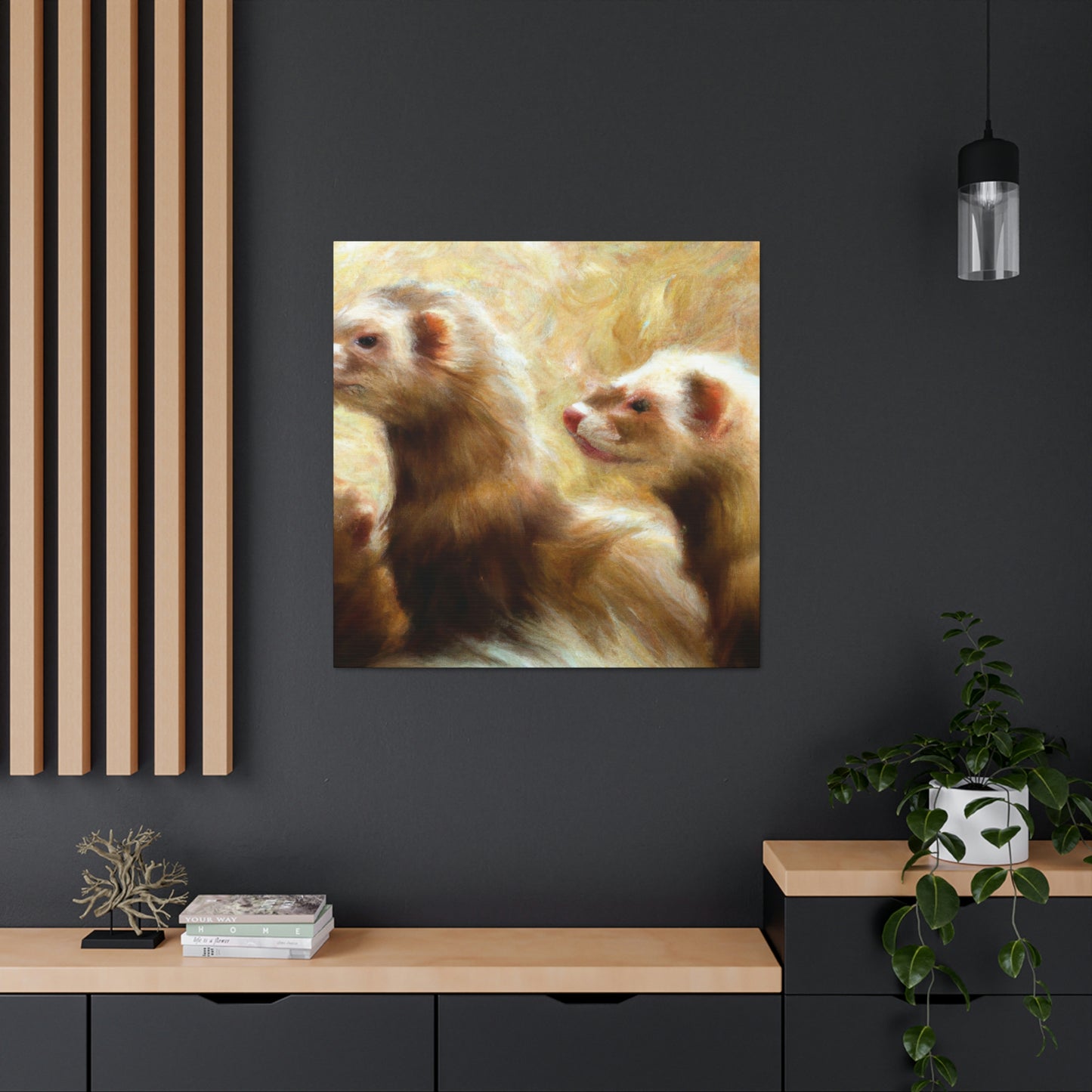 Ferrets in Impressionism - Canvas